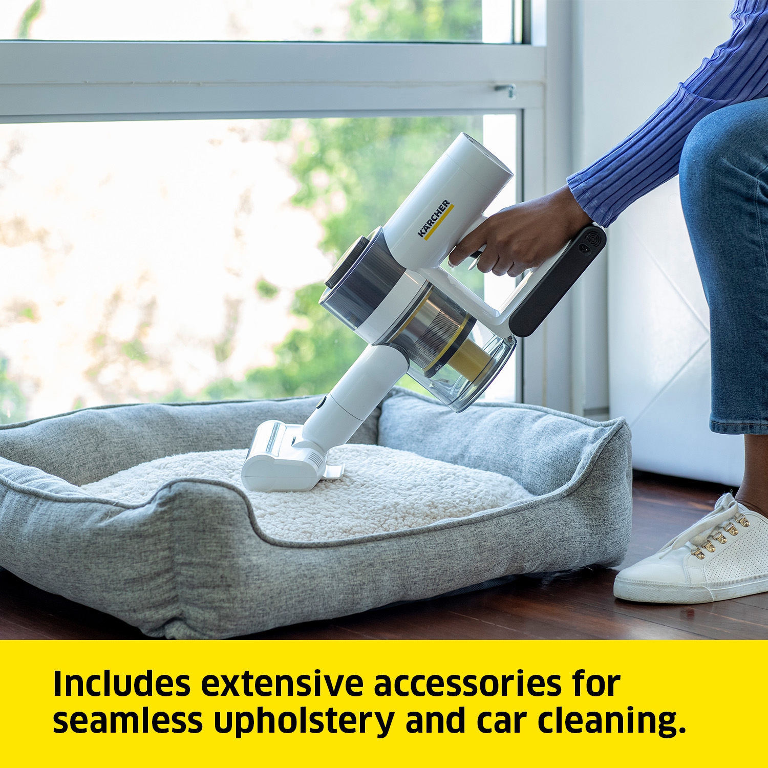 Aspirateur sans fil Karcher VCN 5 - aspirateur-balai et aspirateur portatif léger, commande d'alimentation à 3 vitesses, filtration HEPA