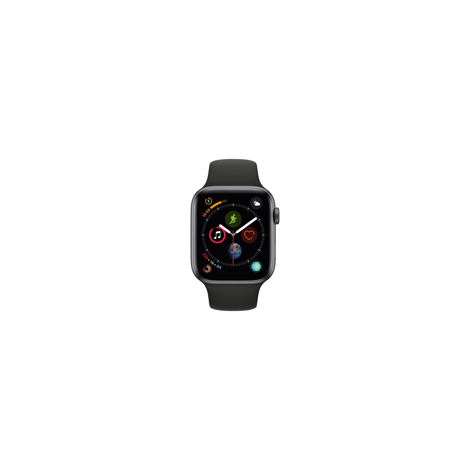 Refurbished (Fair) - Apple Watch Series 4 (GPS) 44mm Space Grey Aluminium Case with Black Sport Band