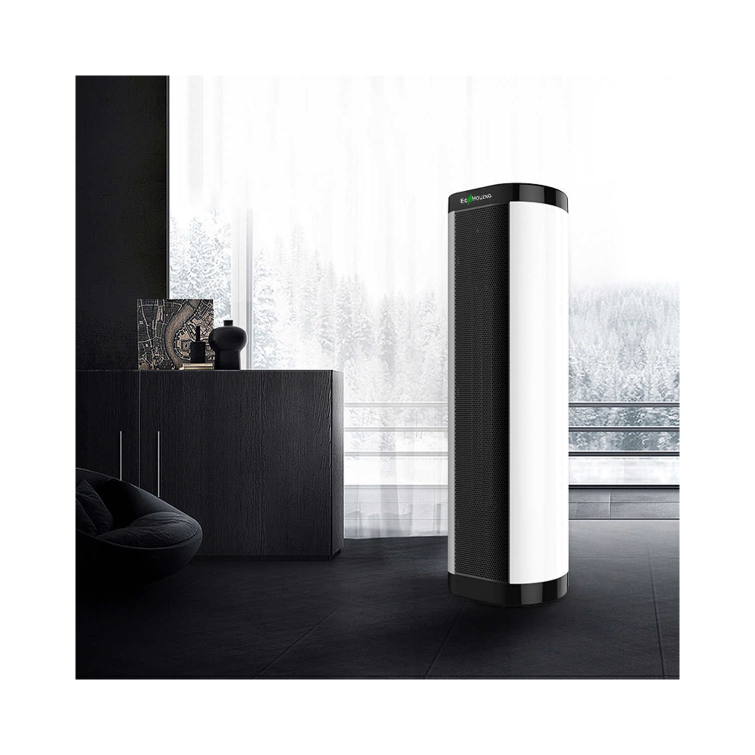 Chaufferette verticale à deux modes en céramique ECOHOUZNG avec options de positionnement vertical et horizontal