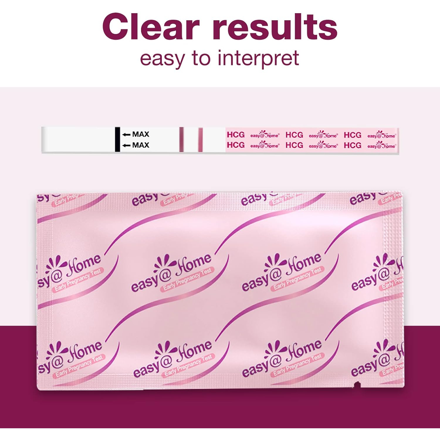 Easy@Home Early Pregnancy Tests: 40 Pack - Easy to Use & Early Detection at Home Pregnancy Strips - Fertility Tests