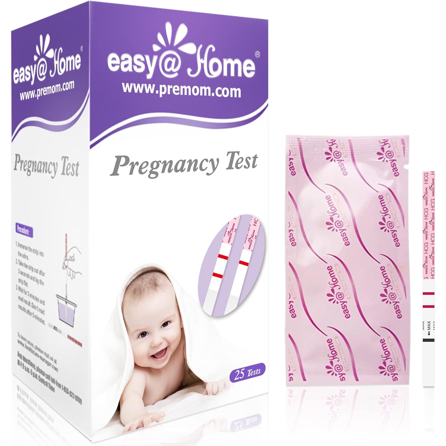 Easy@Home 40 Pregnancy Test Strips with 40 Large Urine Cups - Accurate and  Clear Detection for Early Pregnancy | Package May Vary