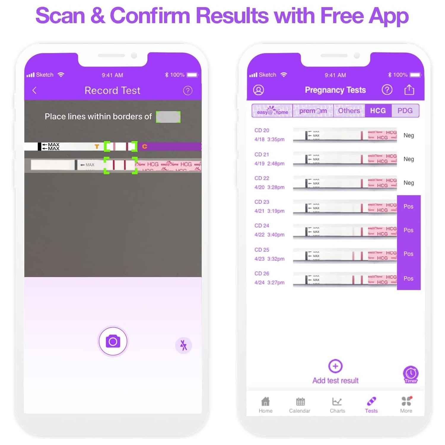 Easy@Home Pregnancy Tests 25 Pack: Early Detection Pregnancy Tests Strips - Accurate Sensitive Pregnancy Tests Bulk Easy to Use at Home Fertility