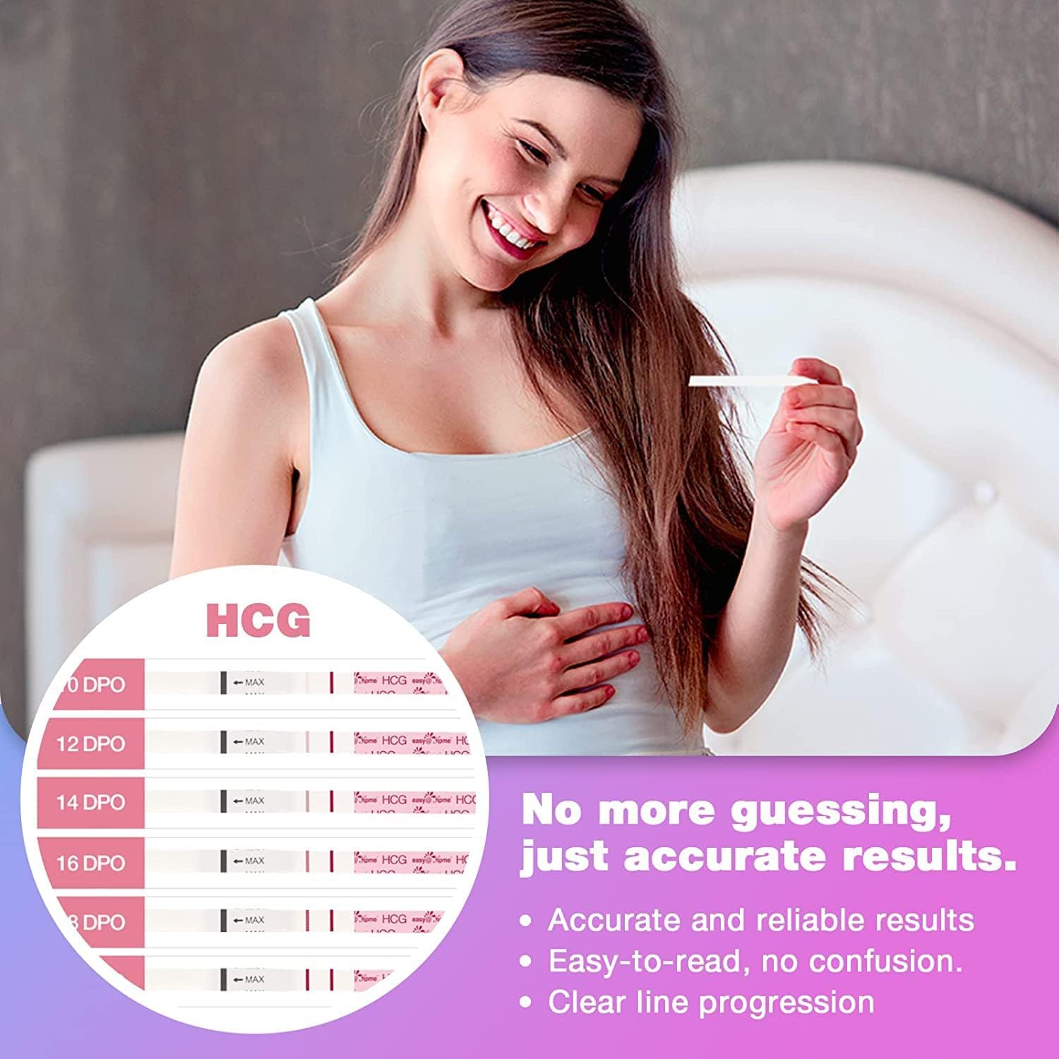 Easy@Home 25 Ovulation et 10 bandelettes de test de grossesse Kit : Kits prédicteurs d'ovulation précis - alimenté par Premom Ovulation Fertility