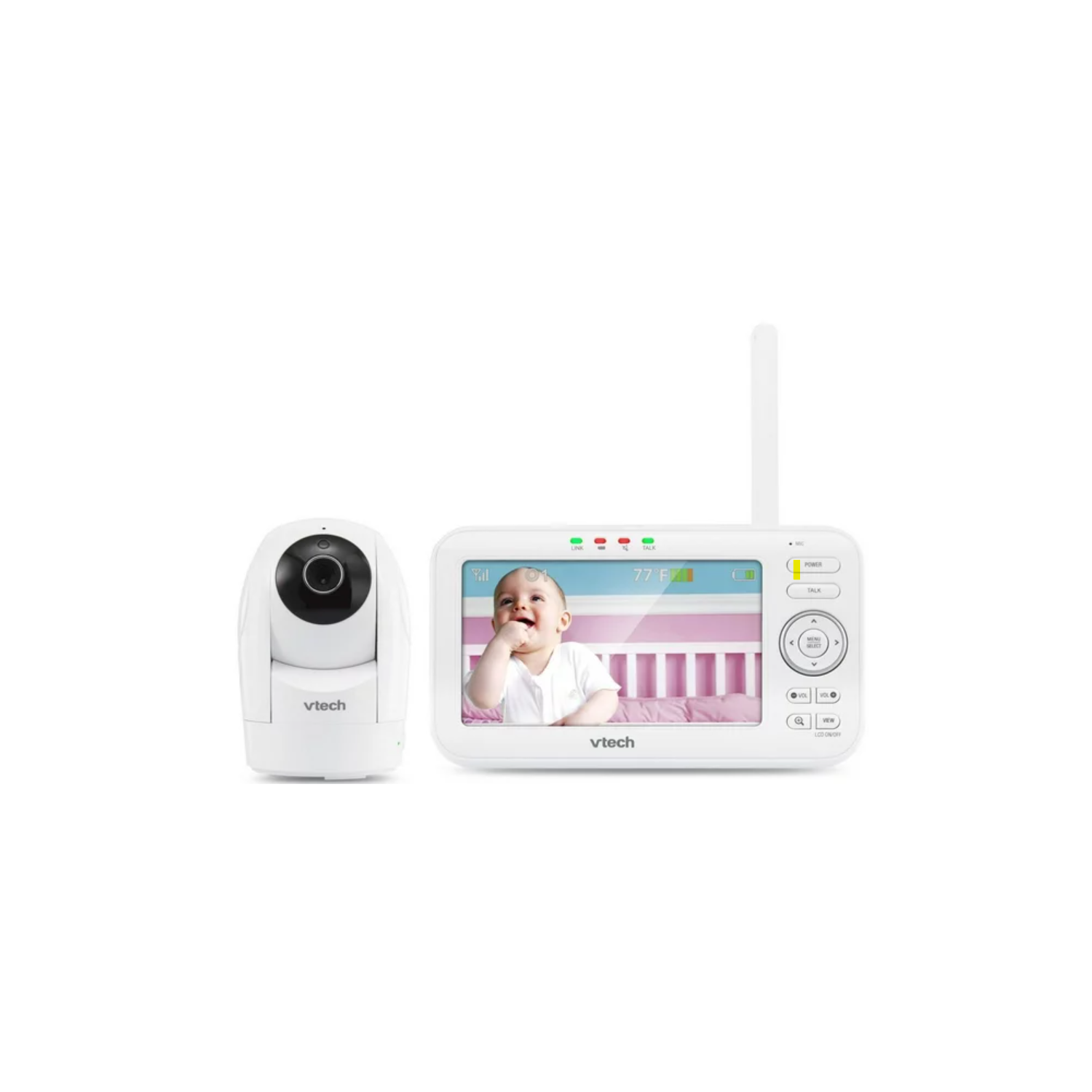 Refurbished (Good) - The VTech 5" 1-Camera Color Baby Monitor with Pan, Tilt and Zoom - White model - VM5262