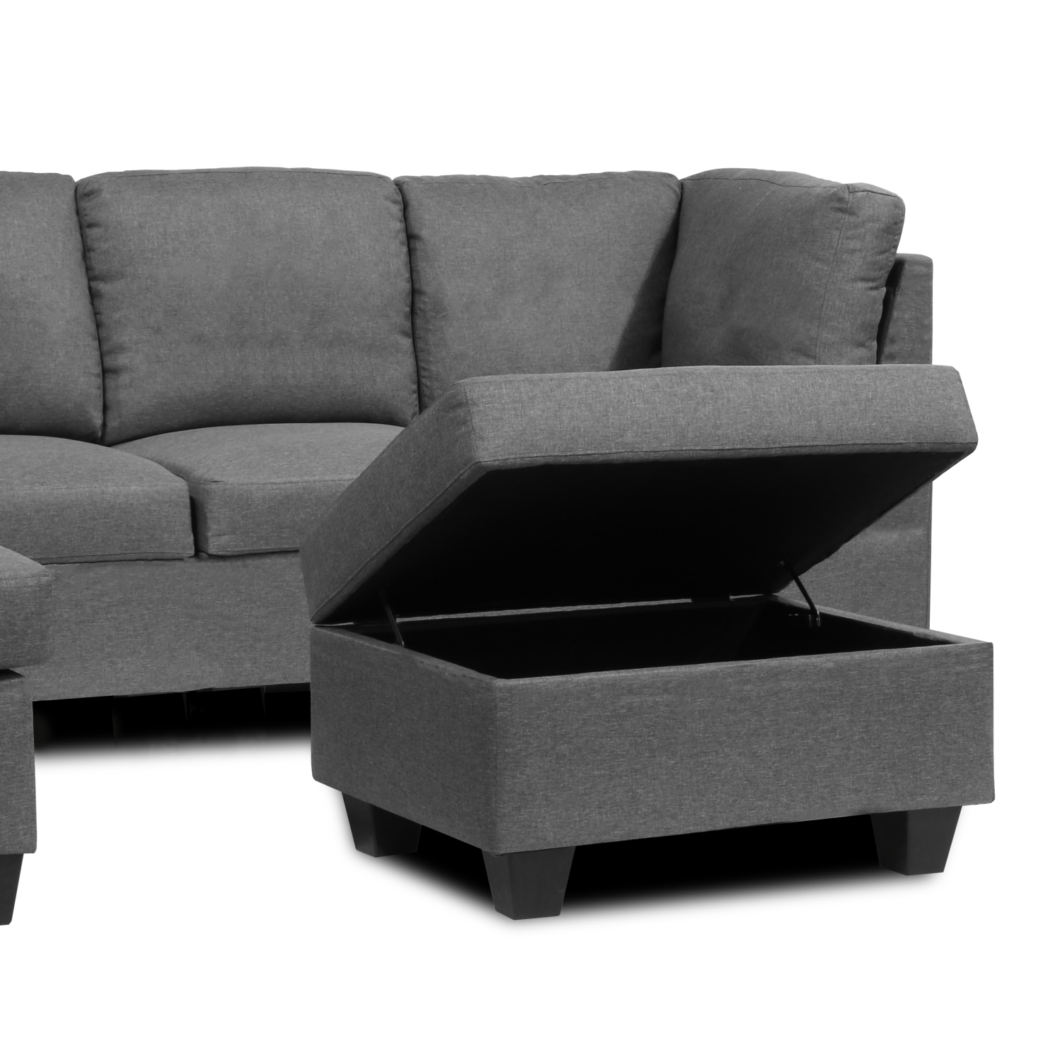 Infinite Imports - Ensemble modulaire gris Serenity avec pouf de rangement - Gris