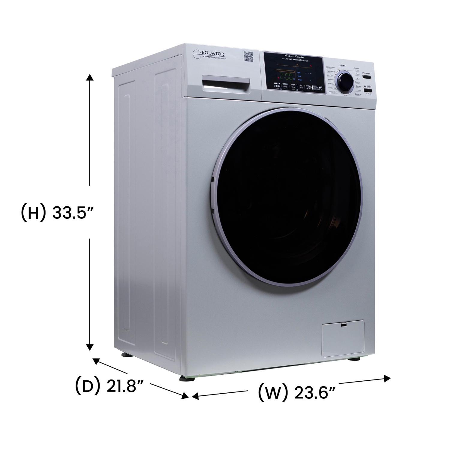 Equator All-in-One winterized Washer Dryer VENTLESS/VENTED PET cycle 1.62cf/15lbs 110V