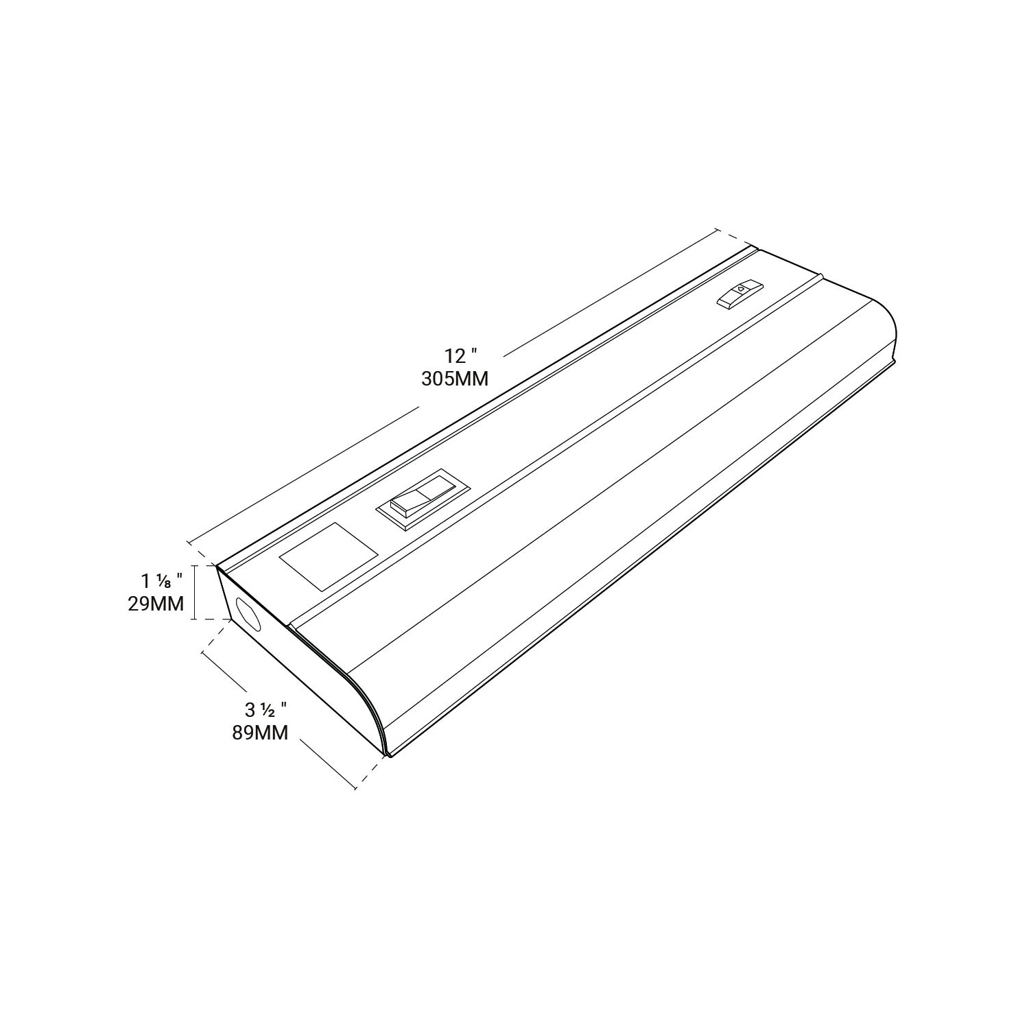 BAZZ – Câble direct réglable de 12 po, blanc, 3000K-4000K-5000K, intensité réglable, sous l’armoire, U22DRT12&nbsp;W