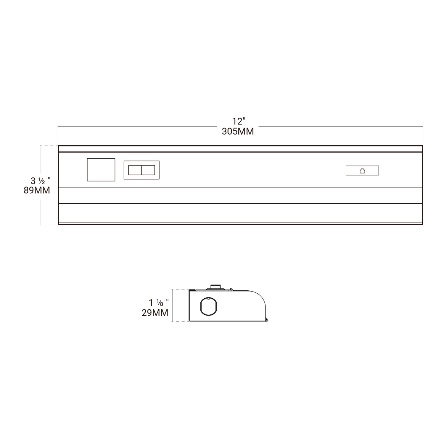 BAZZ – Câble direct réglable de 12 po, blanc, 3000K-4000K-5000K, intensité réglable, sous l’armoire, U22DRT12&nbsp;W