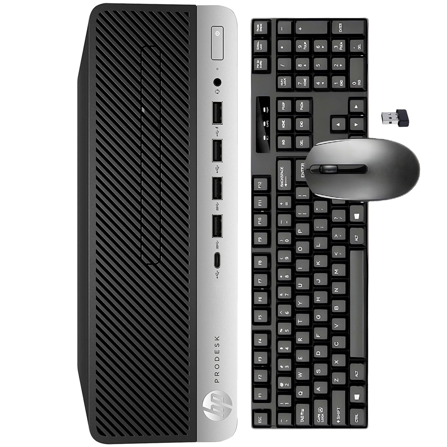 Refurbished - Desktop PC HP ProDesk 600 G3 SFF Home/Office Computer (Core i7/ 256GB SSD/ 16GB DDR4 RAM/ Windows 10 Pro/ Wireless Keyboard and Mouse)