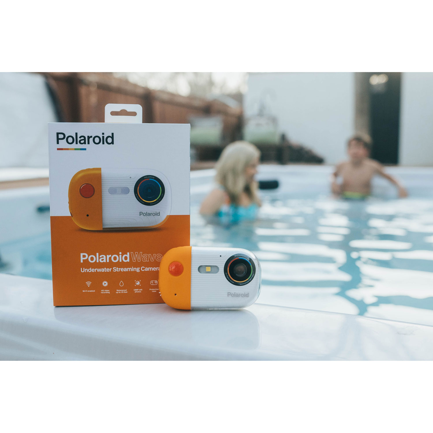 Appareil photo étanche de 18 Mpx IE50 de Polaroid - Blanc/Orange - Exclusivité de Best Buy