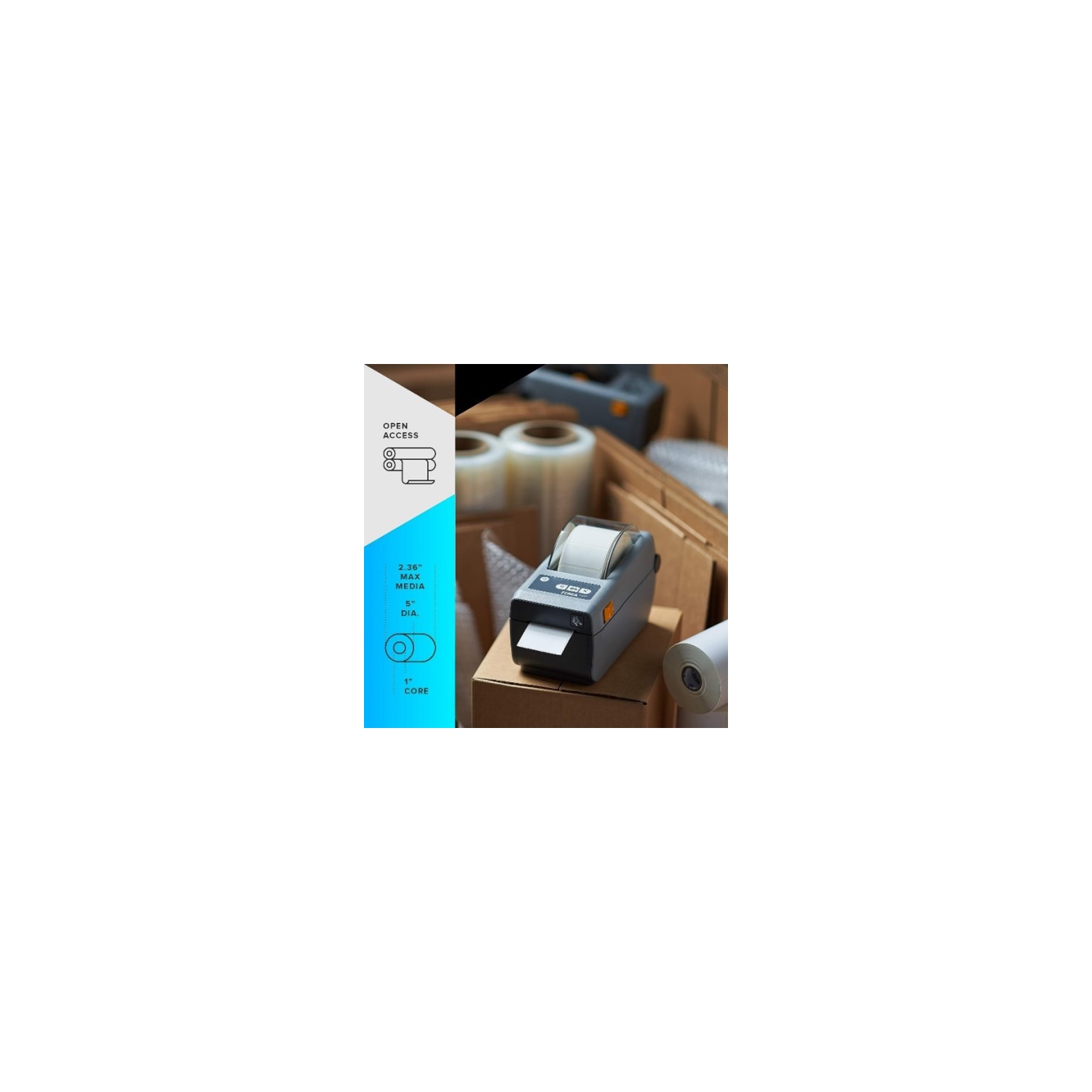 ZEBRA ZD410 Direct Thermal Desktop Monochrome Printer, 2" Print Width in USB Connectivity , 203 DPI, ZD41022-D01000EZ