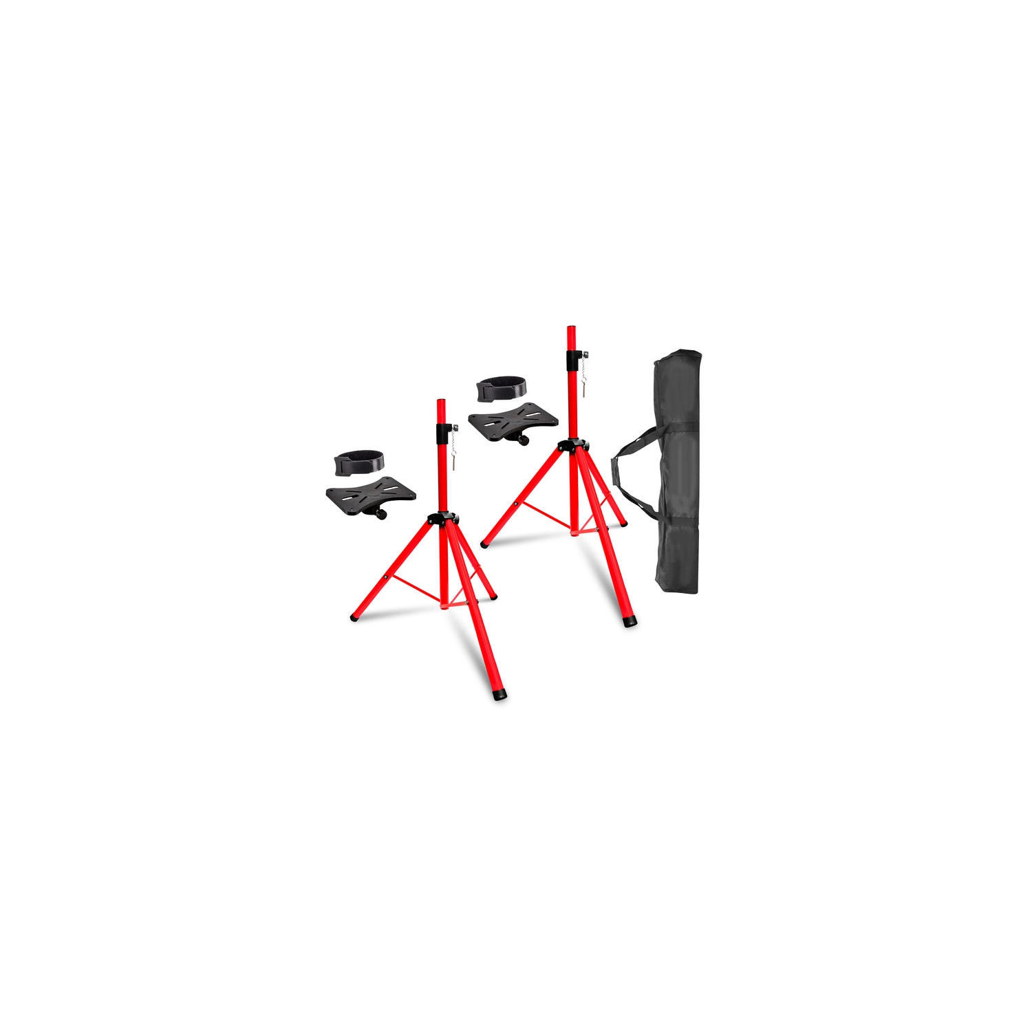5 Core Speakers Stands 2 Pieces Red Heavy Duty Height Adjustable Tripod PA Speaker Stand For Large Speakers DJ Stand Para Bocinas Includes Carry Bag- SS HD 2 PK RED BAG