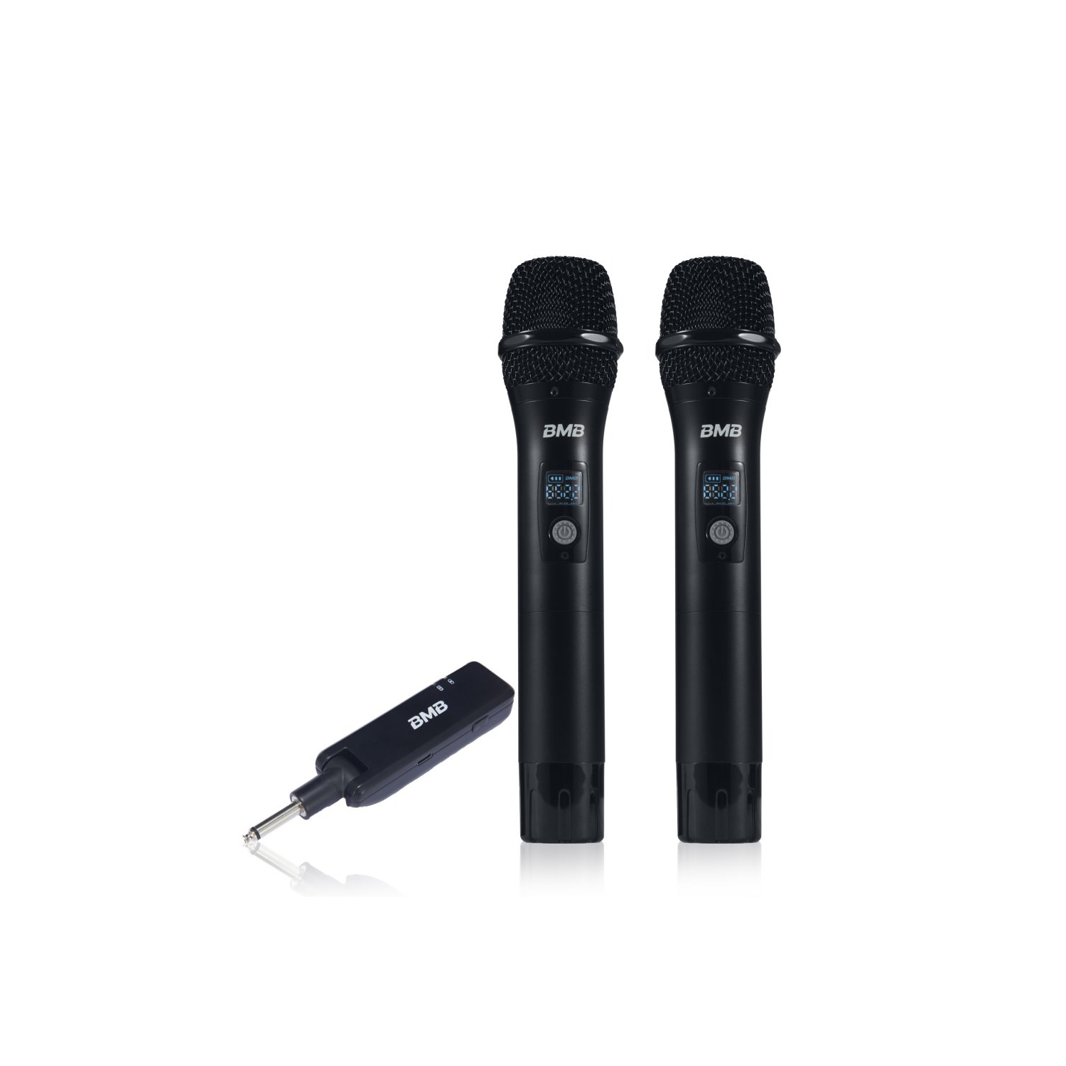 NEW BMB DAR-200HD 4K HDMI ARC Optical Bluetooth Karaoke Amplifier, WH-210 UHF Wireless Microphones, CSJ-08 08" Karaoke Speakers, and Wall Mounts