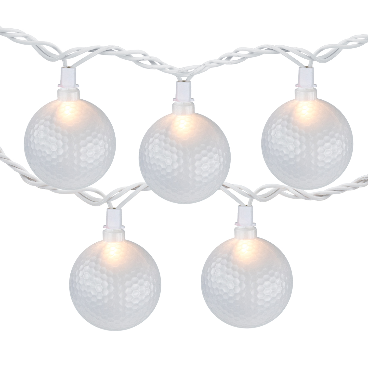 Golf Ball Patio Light Set - 6' White Wire - 10ct