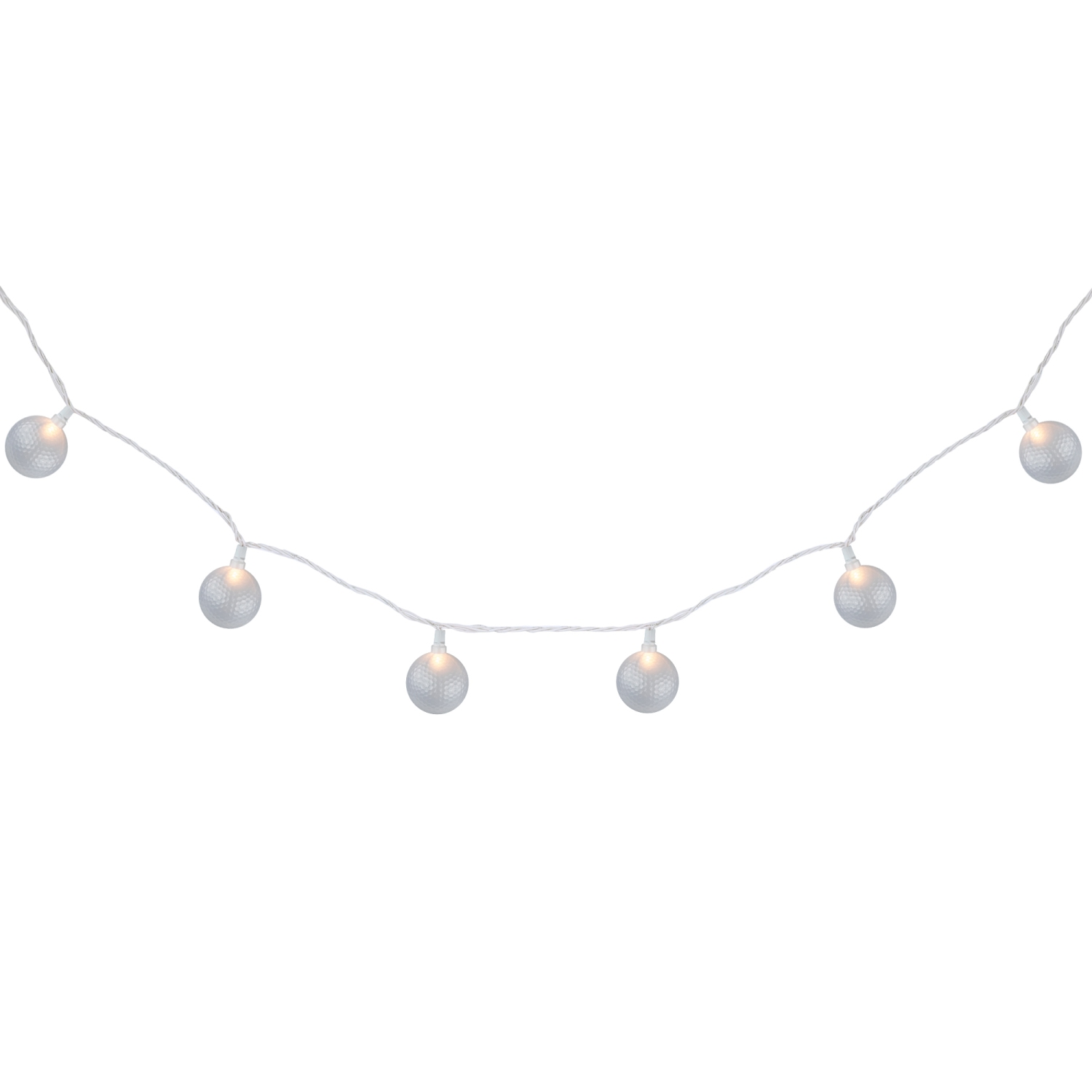 Golf Ball Patio Light Set - 6' White Wire - 10ct