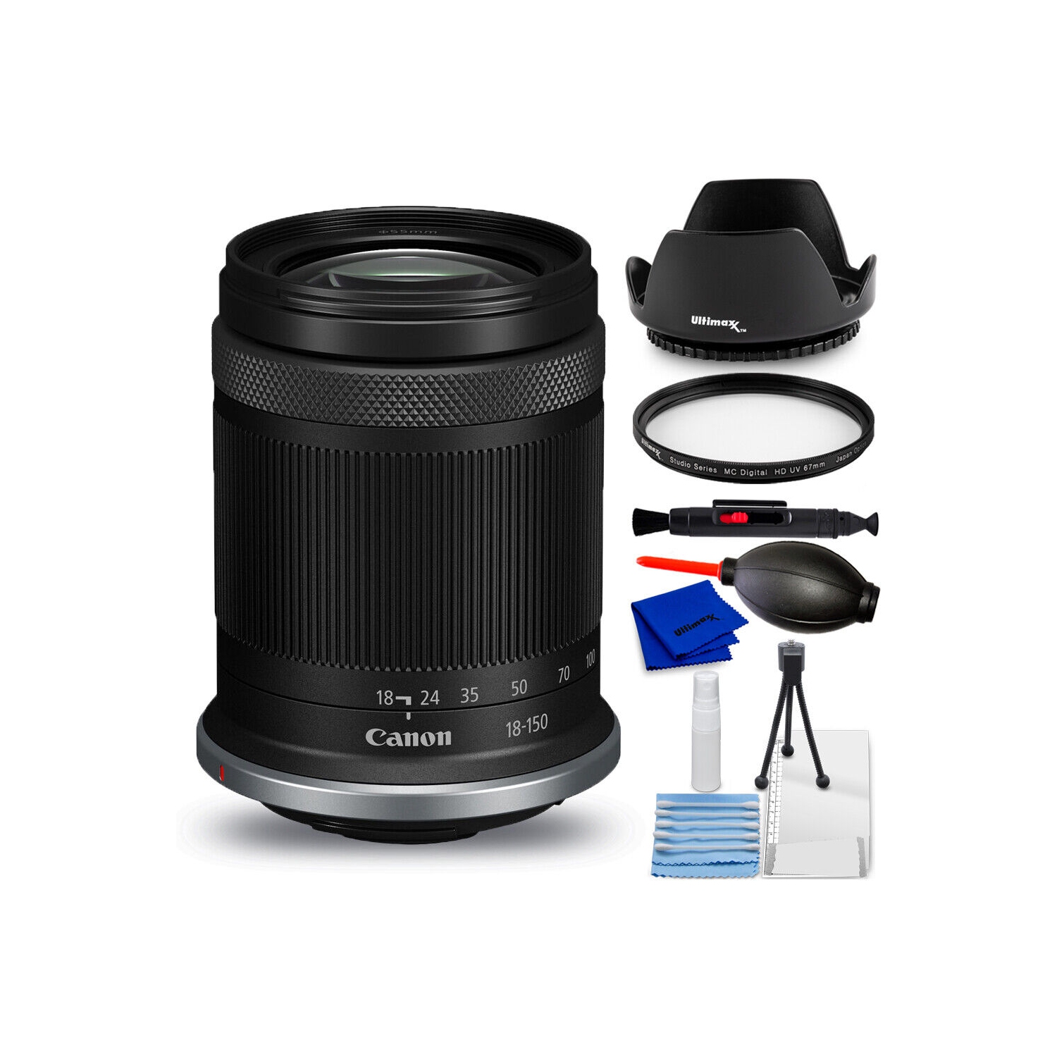 Canon RF-S 18-150mm f/3.5-6.3 IS STM Lens - 7PC Accessory Bundle