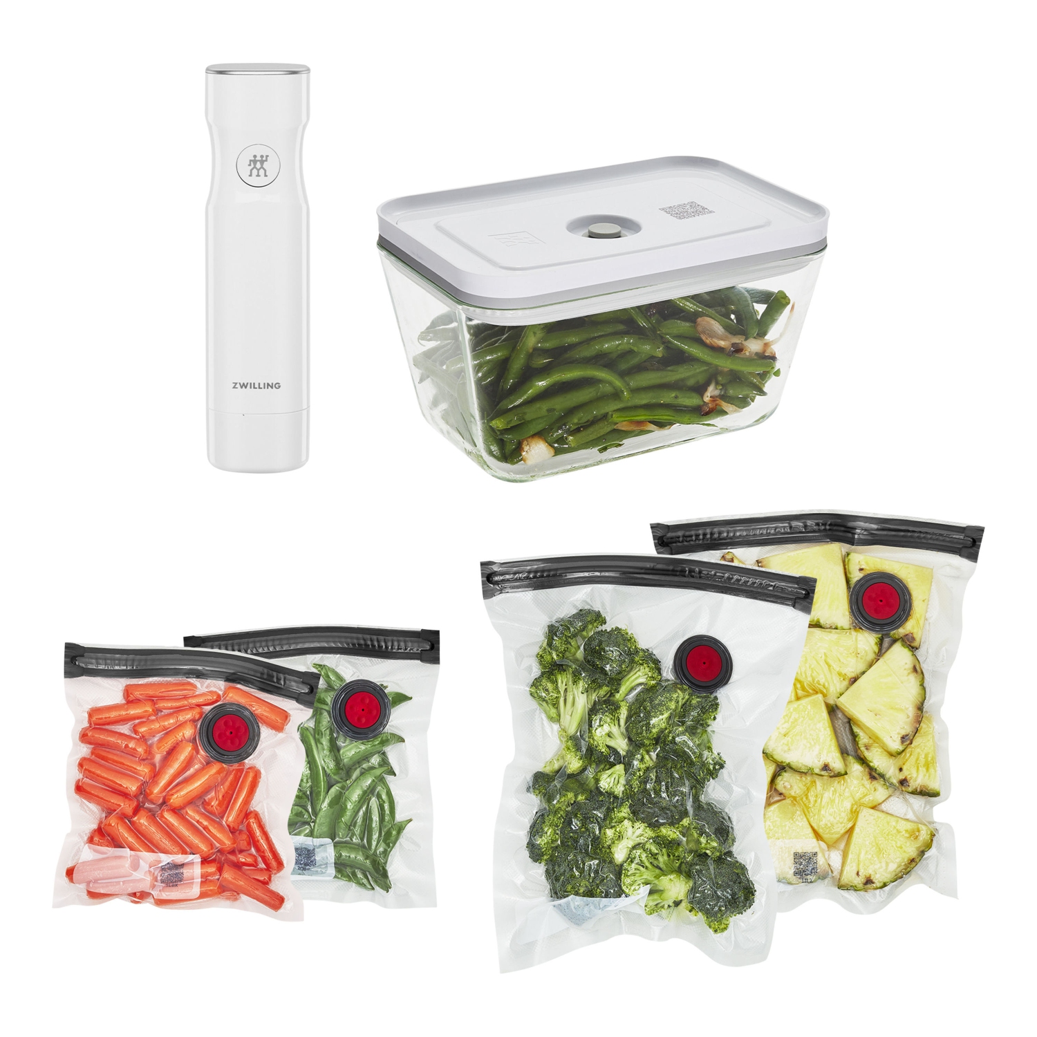 Ensemble de démarrage AVEC aspirateur en verre Fresh & Save de ZWILLING, 6 pièces