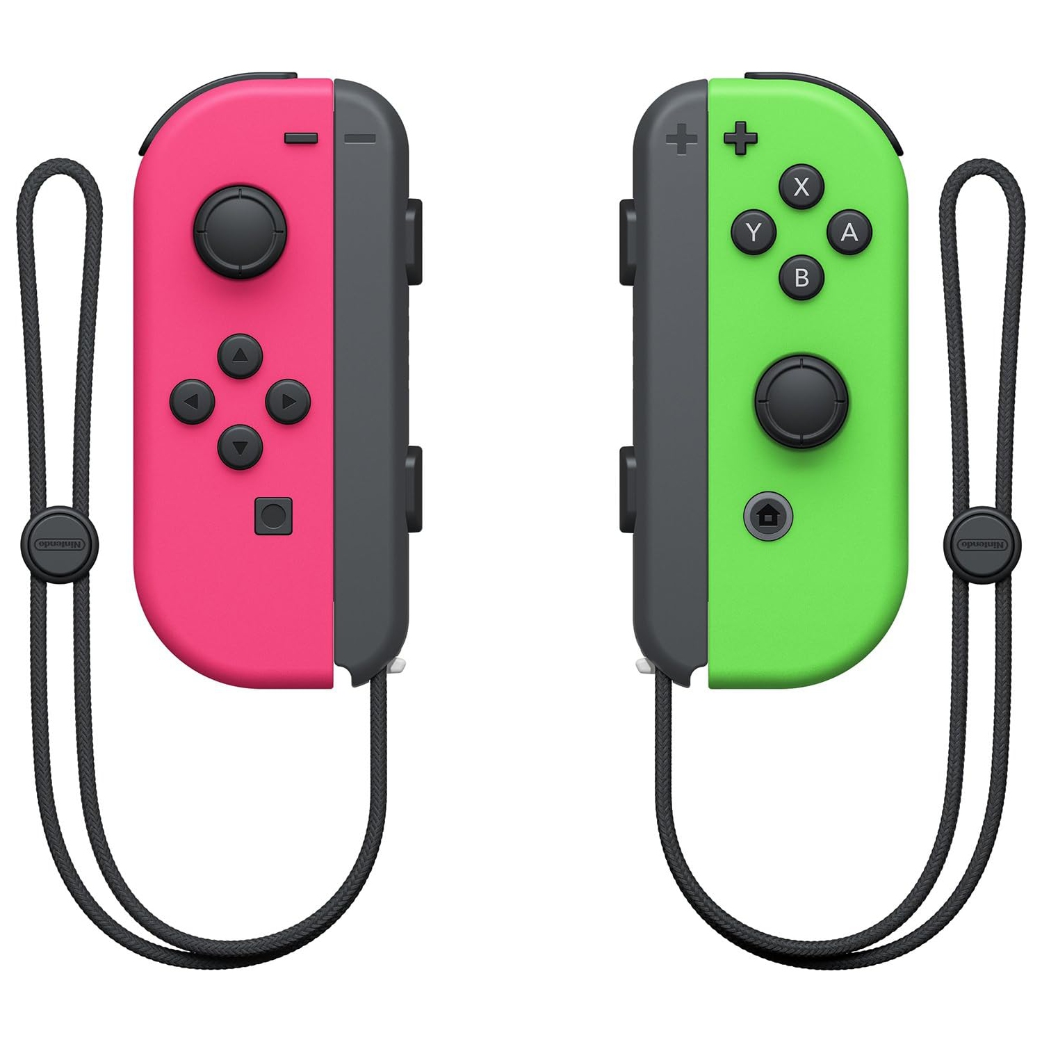 Refurbished (Good) Nintendo Switch Original Left and Right Joy-Con Controllers - Neon Pink / Green