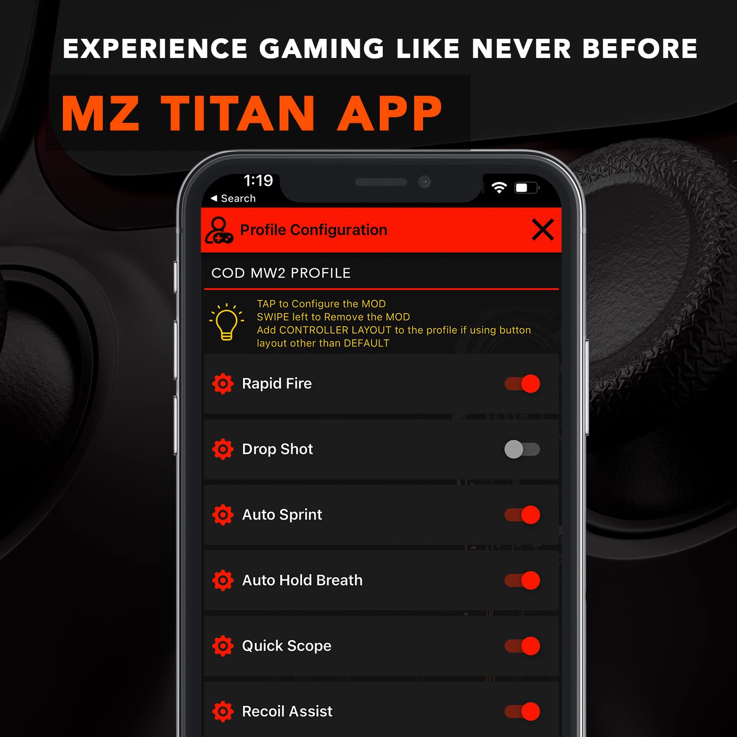 Black/Red Smart Anti Recoil Rapid Fire Controller Compatible with PS5 Custom Modded Controller All Shooter Games & More