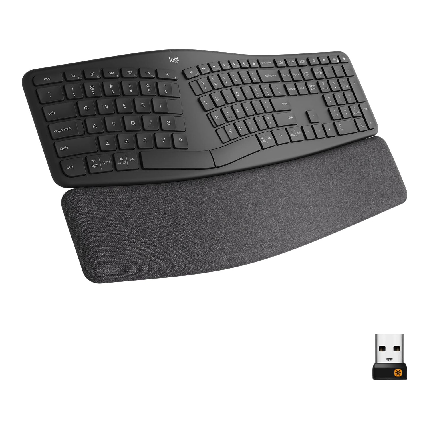 Refurbished(Excellent)- Logitech ERGO K860 Wireless Ergonomic Keyboard - Split Keyboard, Bluetooth and USB Connectivity, Compatible with Windows/Mac - Black