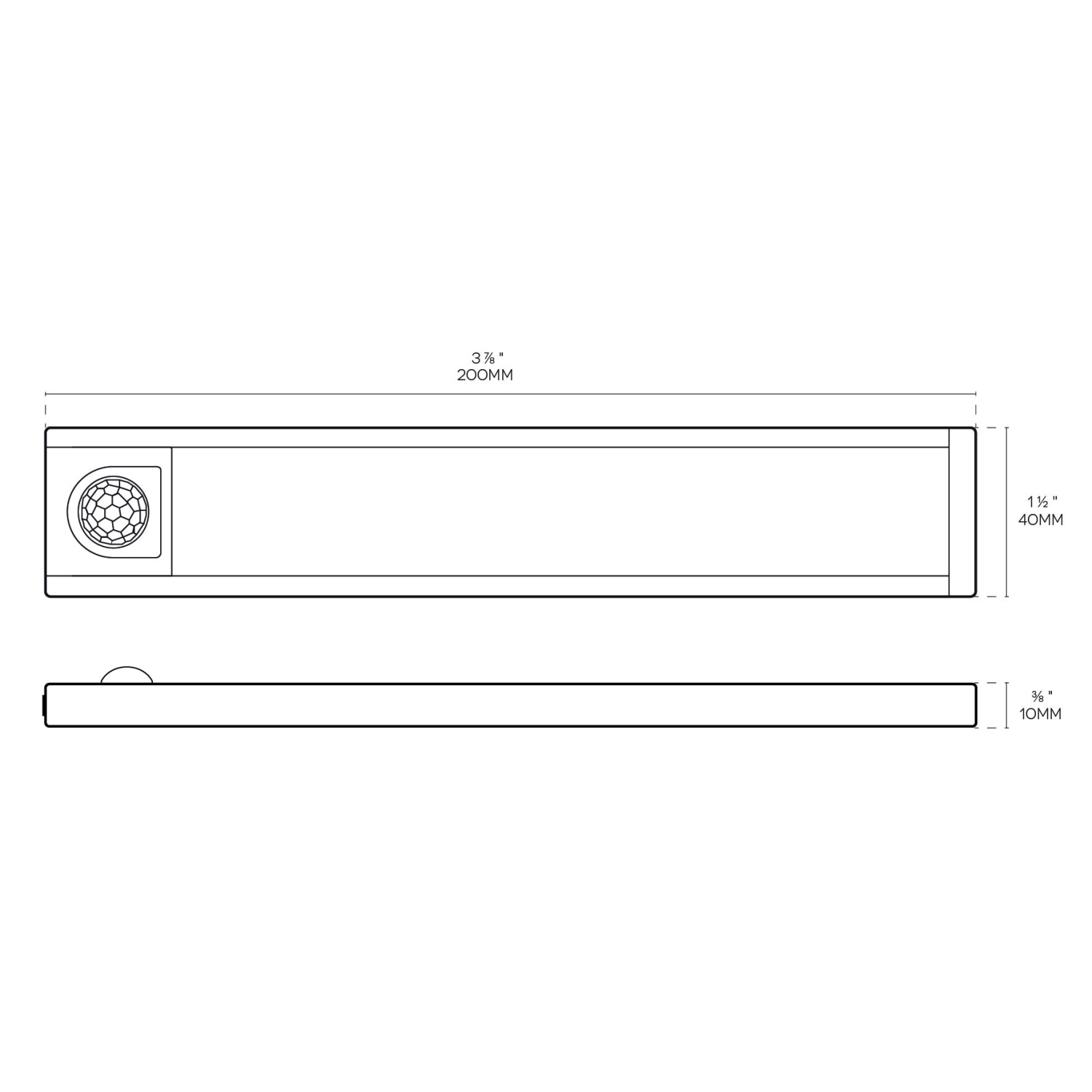 BAZZ 8" LED Rechargeable Light Bar With Motion Sensor, U2111808BK