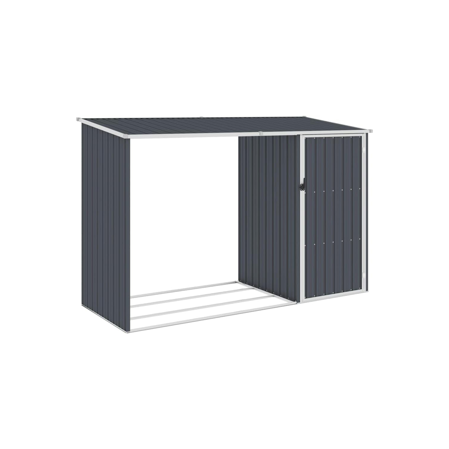 Remise en bois de feu de jardin, anthracite, 96,5 x x38,6 x x62,6 po, acier galvanisé, rangement extérieur, conception moderne, résistant aux