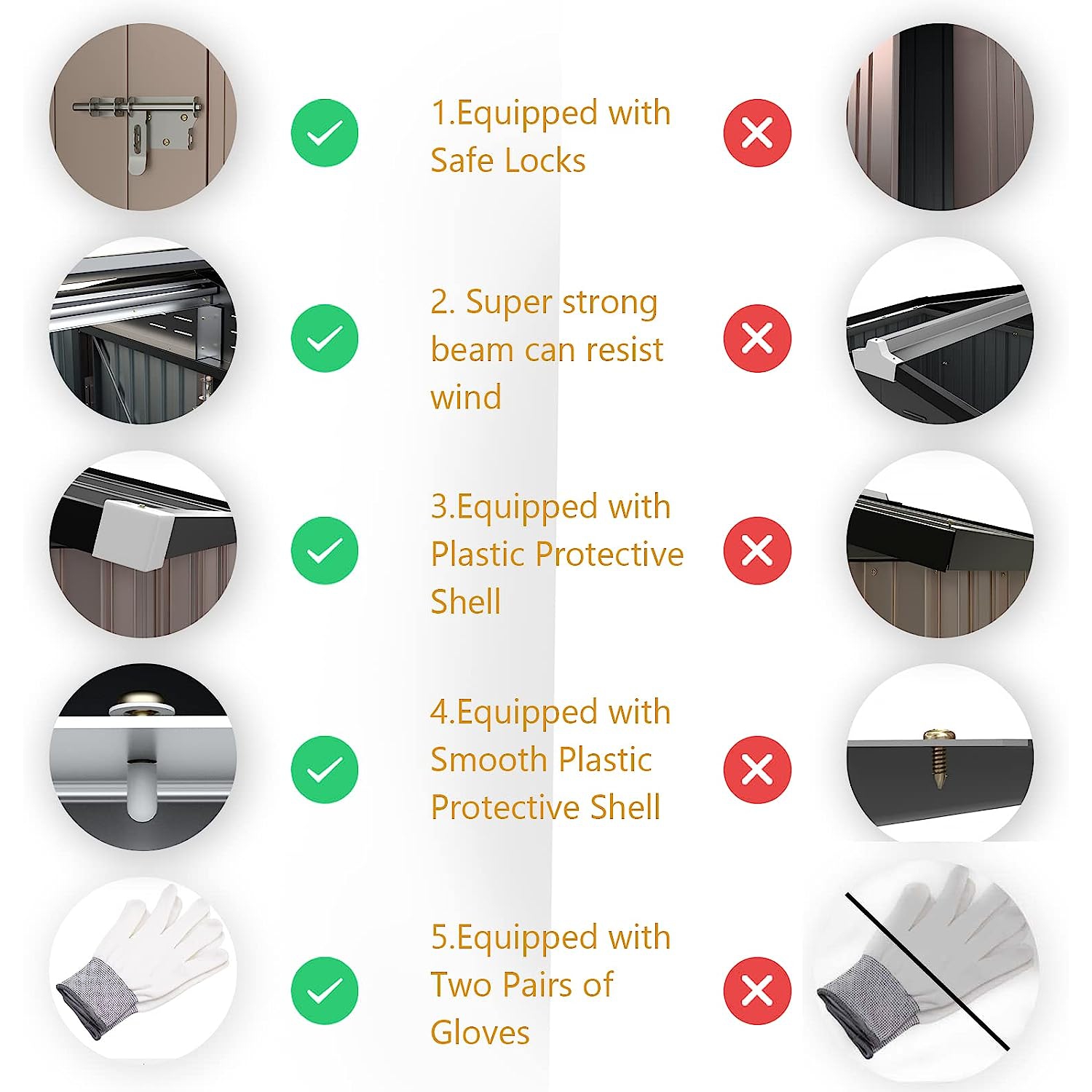 Prograde Outdoor Storage Shed 4x6 FT, Metal Garden Shed for Bike, Garbage Can, Tool, Lawnmower, Outside Sheds & Outdoor Storage Galvanized Steel with