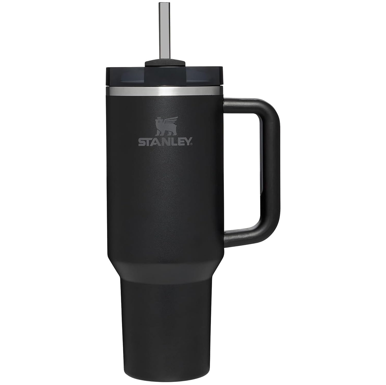 Stanley Quencher H2.0 FlowState Stainless Steel Vacuum Insulated Tumbler with Lid and Straw for Water, Iced Tea or Coffee, Smoothie and More, Black, 40 oz