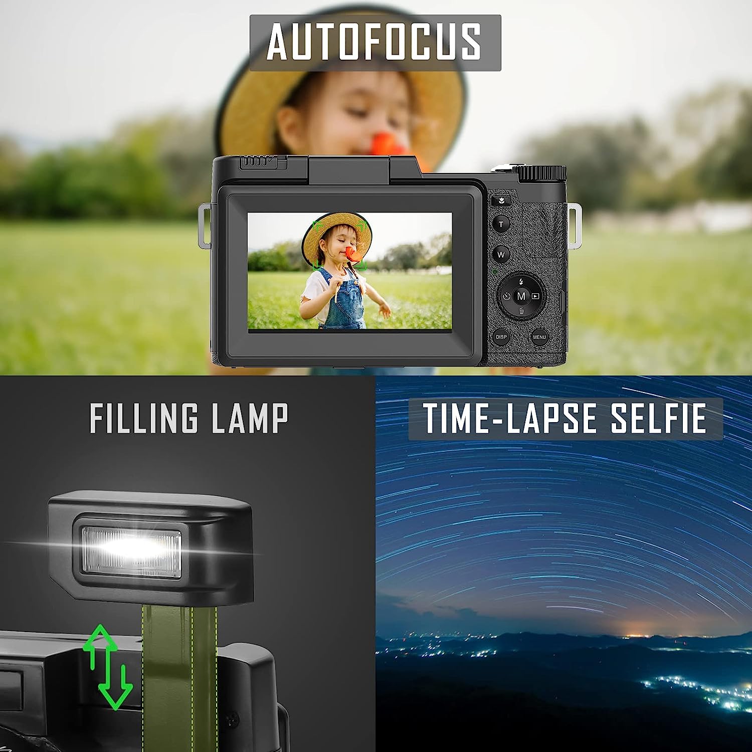 4k Digital Cameras for Photography, 48MP Video/Vlogging Camera for YouTube, Vlogger Kit, Content Creator Kit-Microphone & Remote Control Tripod Grip,