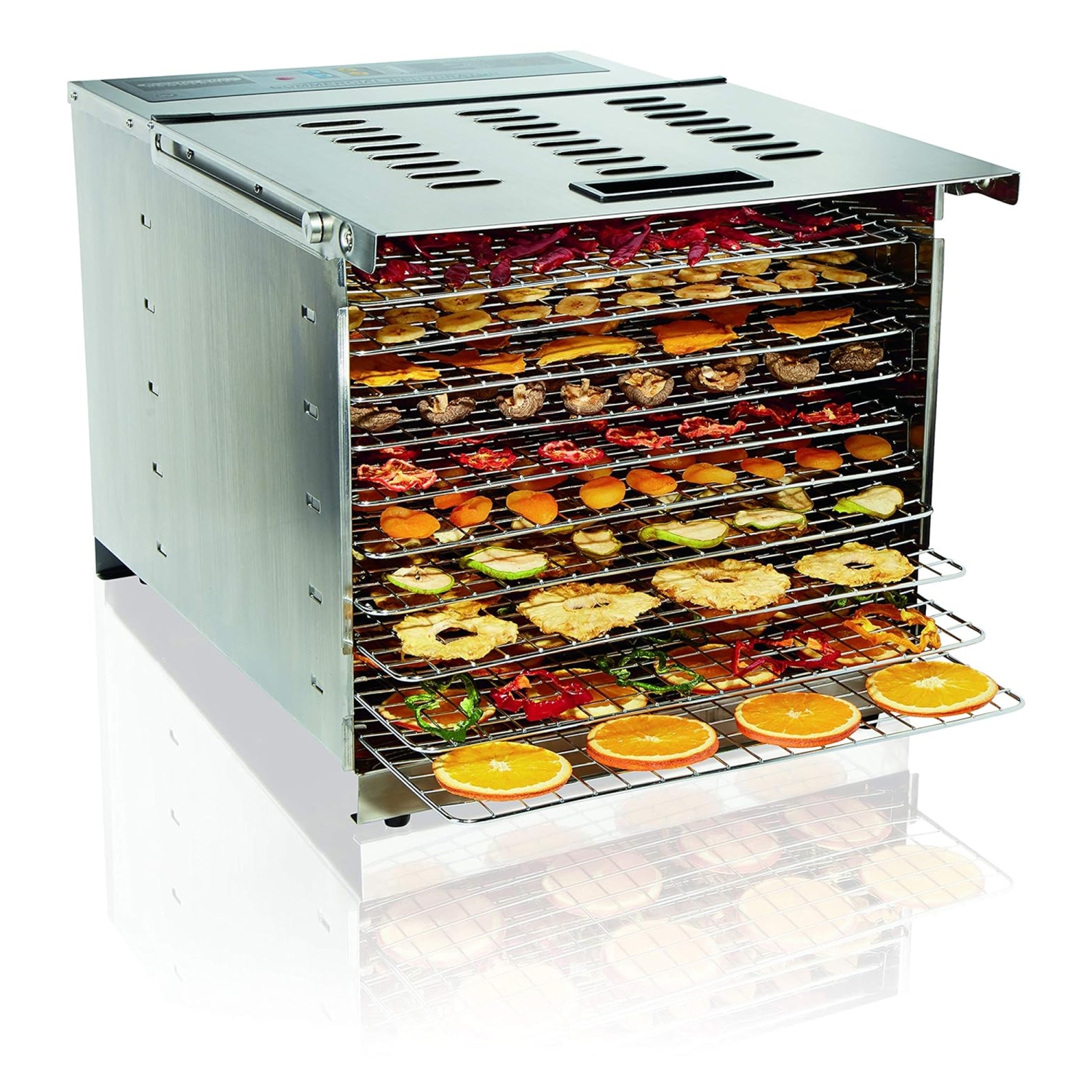 Proctor Silex Commercial - 78480 78450 Food Dehydrator, 10 Trays, 1200 Watts, Digital Timer and Controls, Stainless Steel, NSF Approved