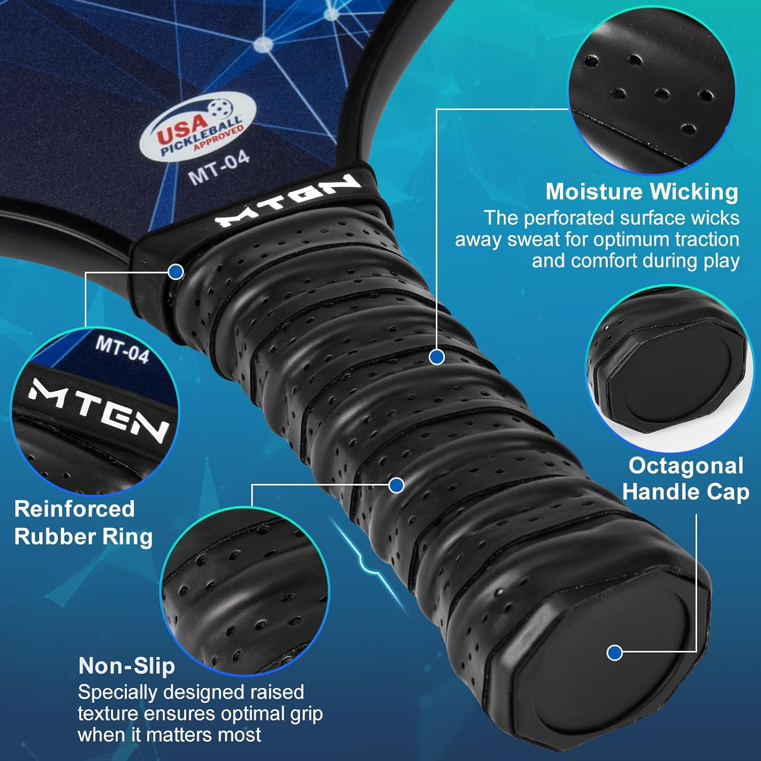 USAPA Approved Fiberglass Pickleball Paddle Set – Lightweight, Durable Rackets for Men & Women – Complete Pickleball Set for Indoor & Outdoor Play