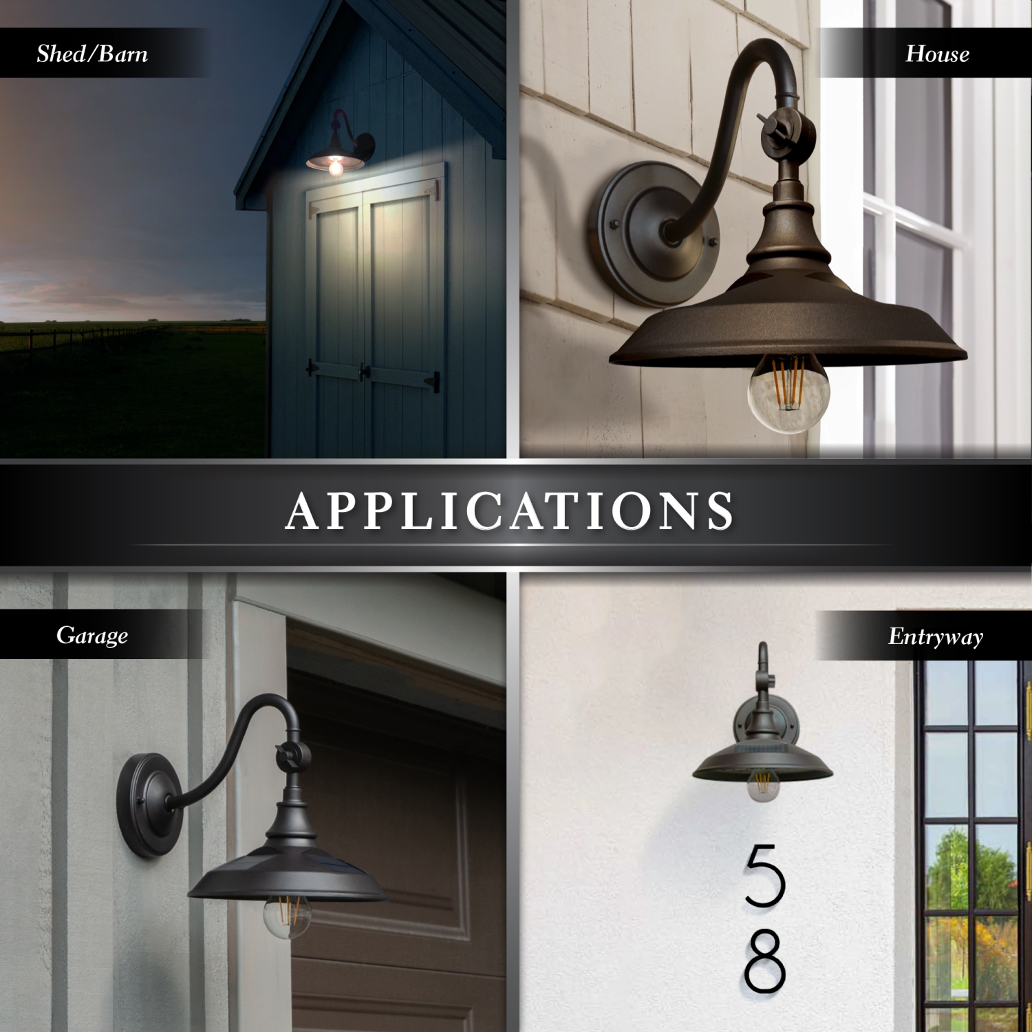 Classy Caps Dark Bronze Solar Barn Light