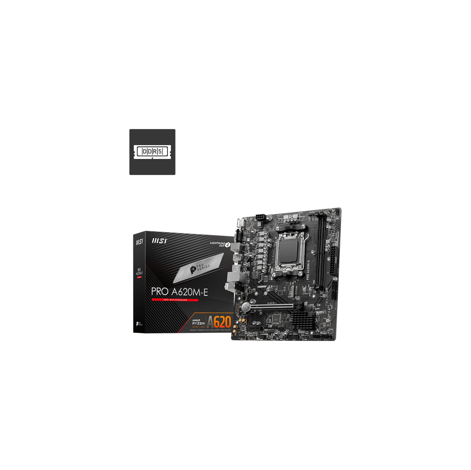 MSI PRO A620M-E MATX Motherboard ( Supports AMD Ryzen 7000 Series