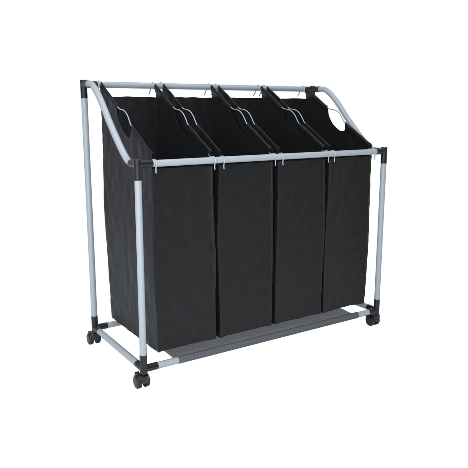 Laundry sorter with 4 bags black grey