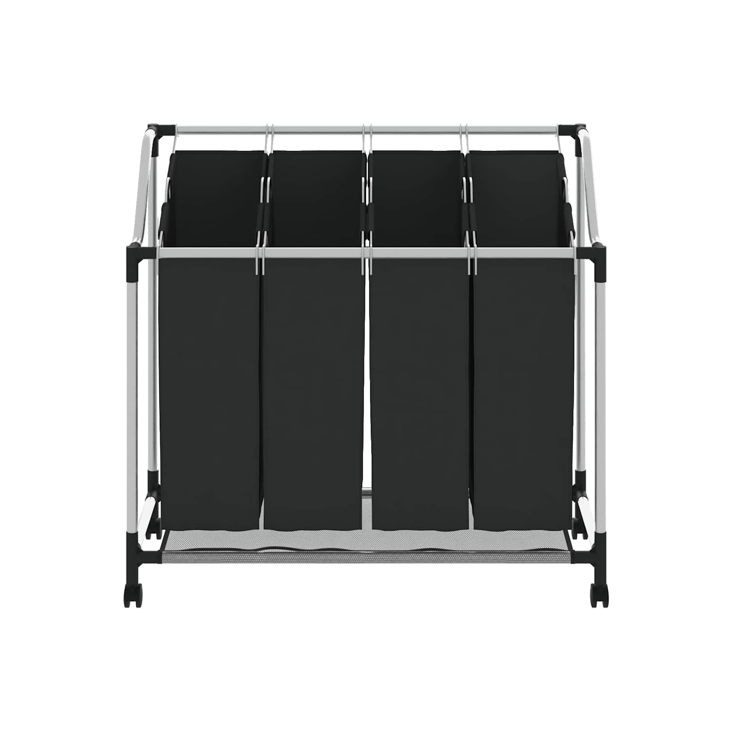 Laundry sorter with 4 bags black grey