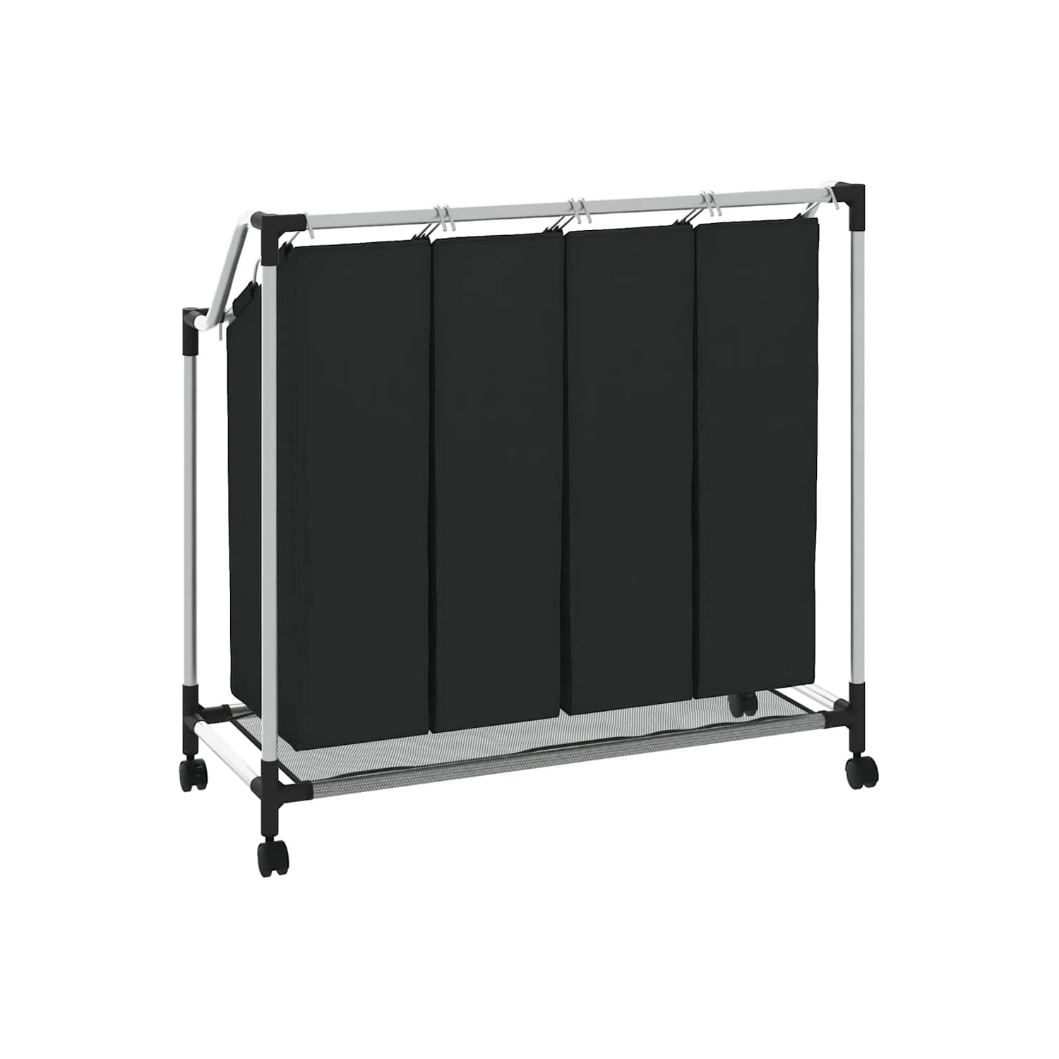 Laundry sorter with 4 bags black grey