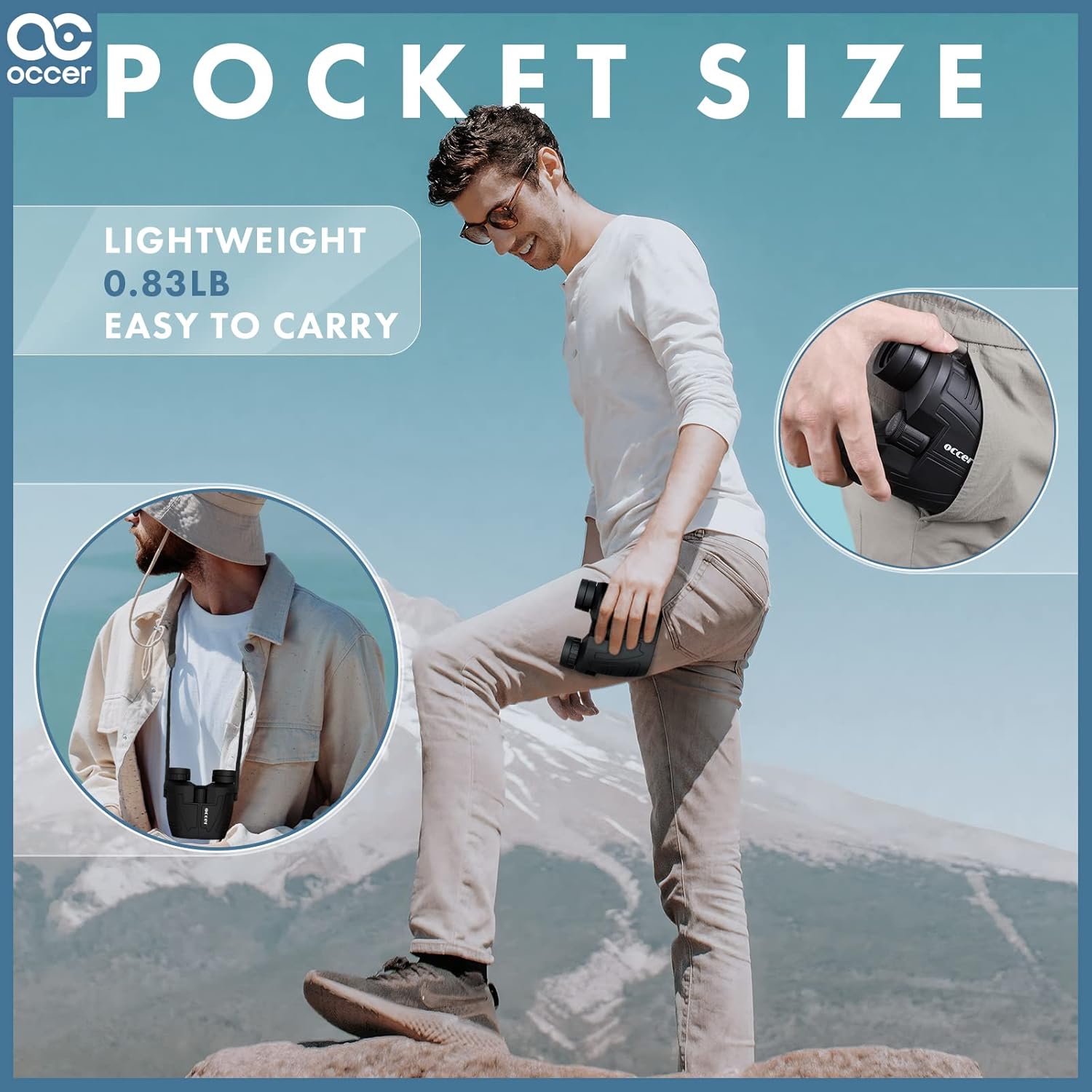 Jumelles compactes 12x25 avec prisme BAK4, jumelles HD légères pour adultes et enfants, observation d'oiseaux, voyages et sports