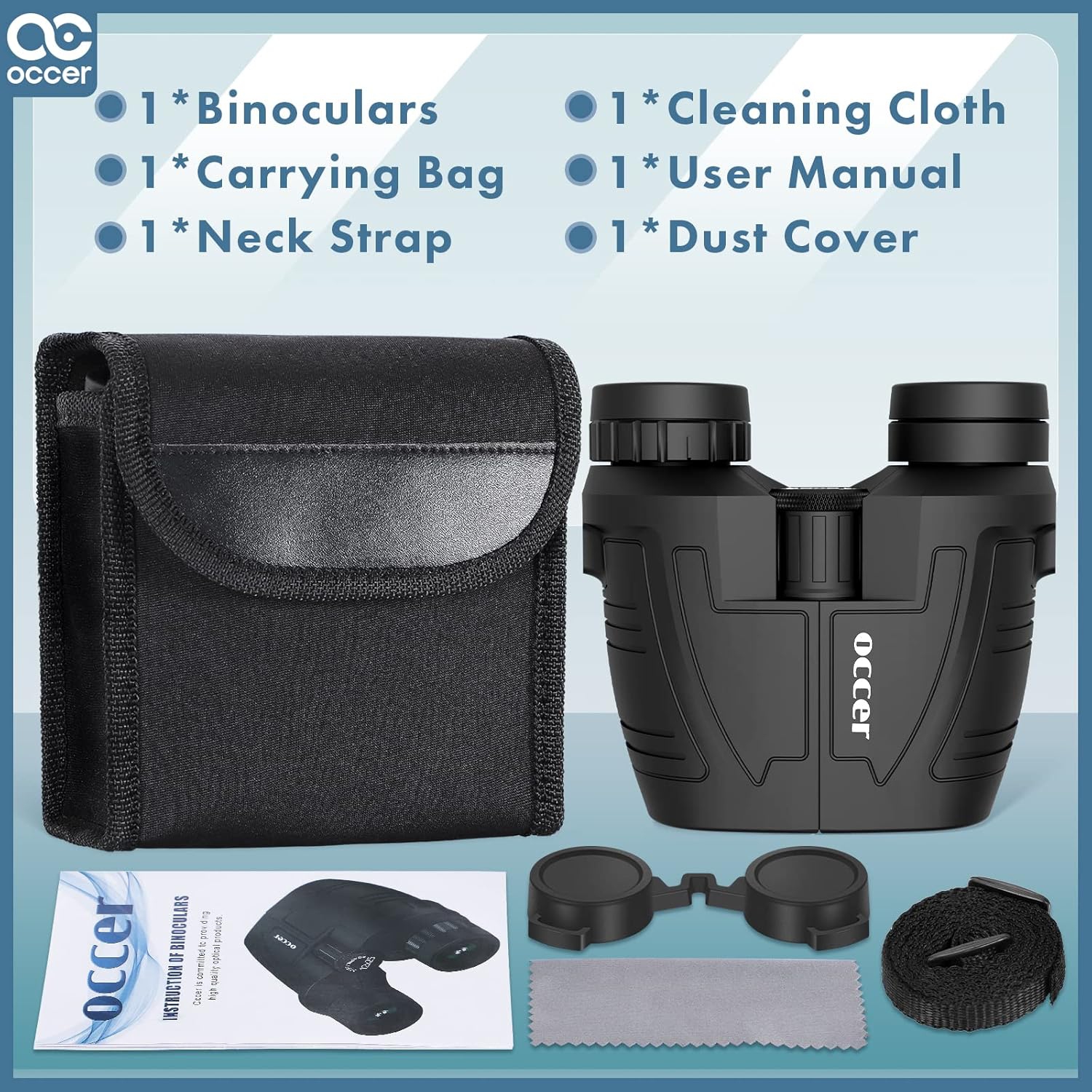 Jumelles compactes 12x25 avec prisme BAK4, jumelles HD légères pour adultes et enfants, observation d'oiseaux, voyages et sports