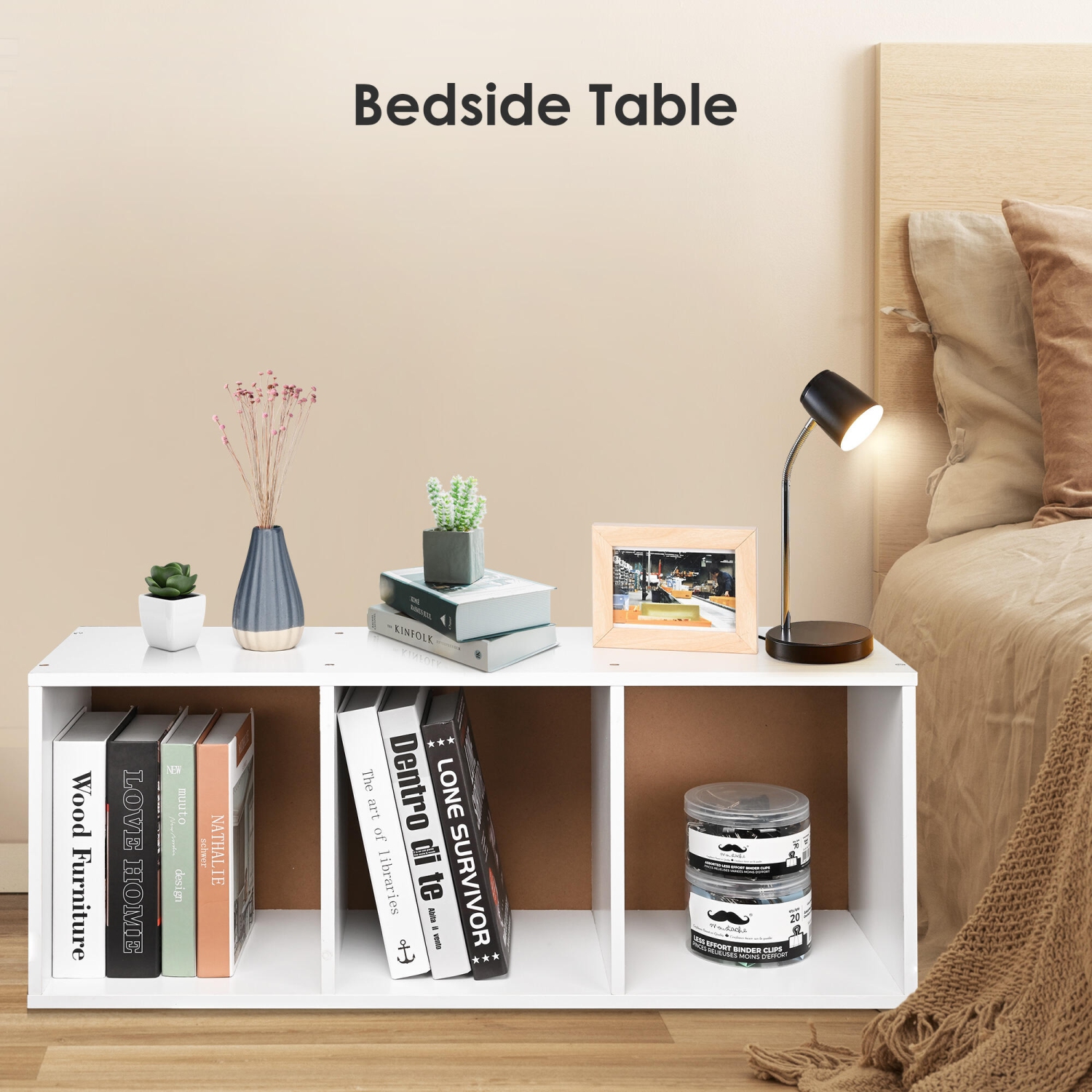 Bibliothèque à 3 tablettes ouvertes pour la maison et le bureau, rangement élégant et fonctionnel pour étagère et rangement pour livres