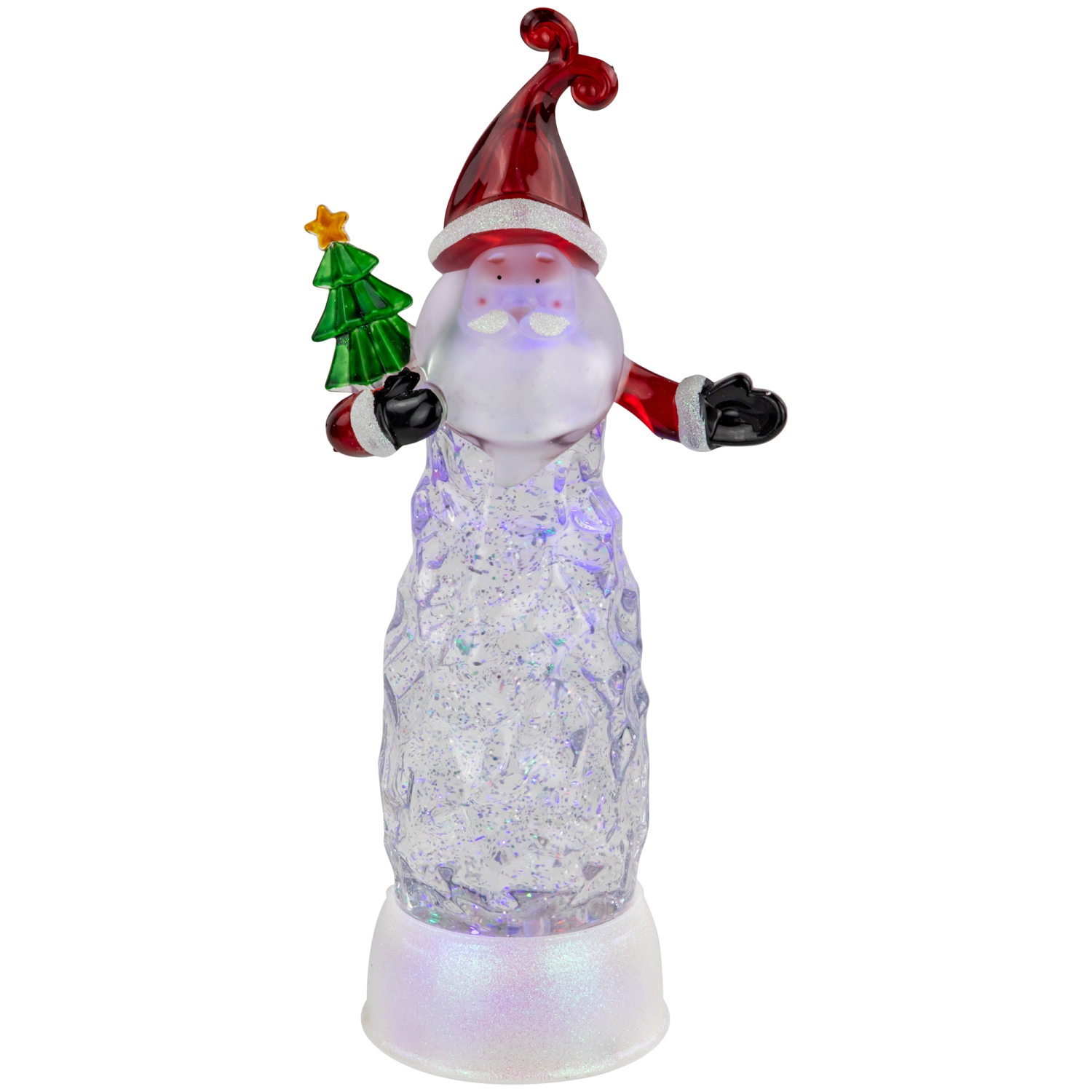 LED Lighted Santa Acrylic Christmas Snow Globe - 12"