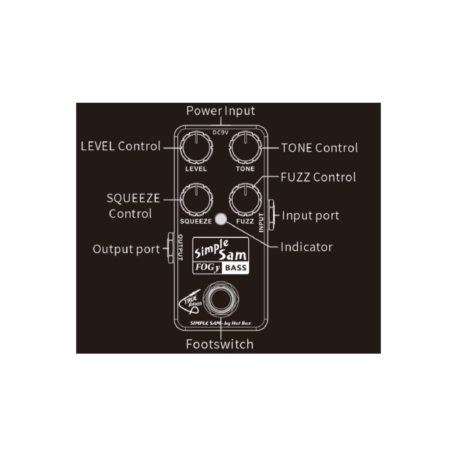 Simple Sam FOGy Bass Guitar Effect Pedal True Bypass Astounding Tone