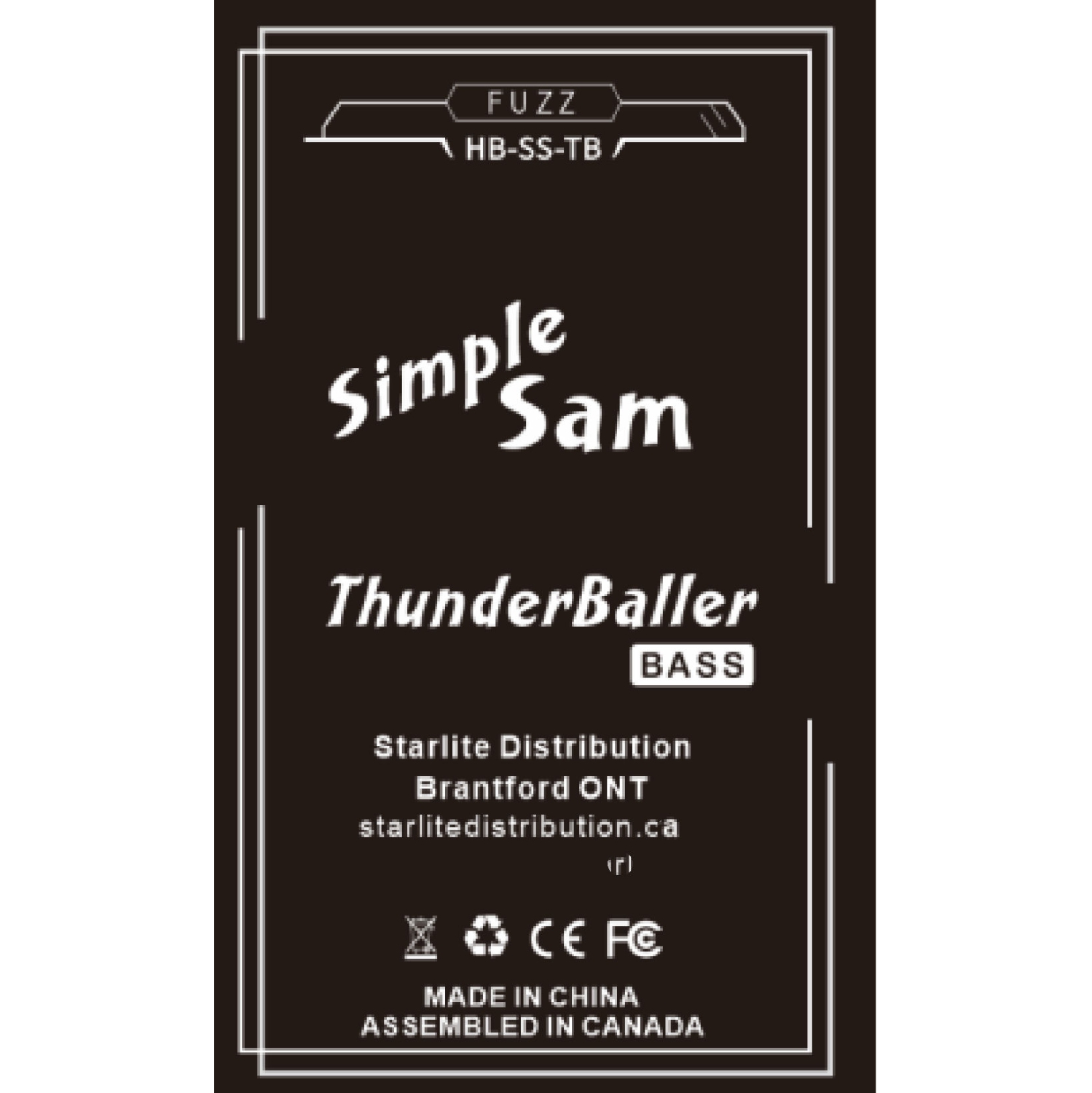 Simple Sam ThunderBaller Fuzz+Distortion Pedal 4 BASS Guitar FX Astounding Tone