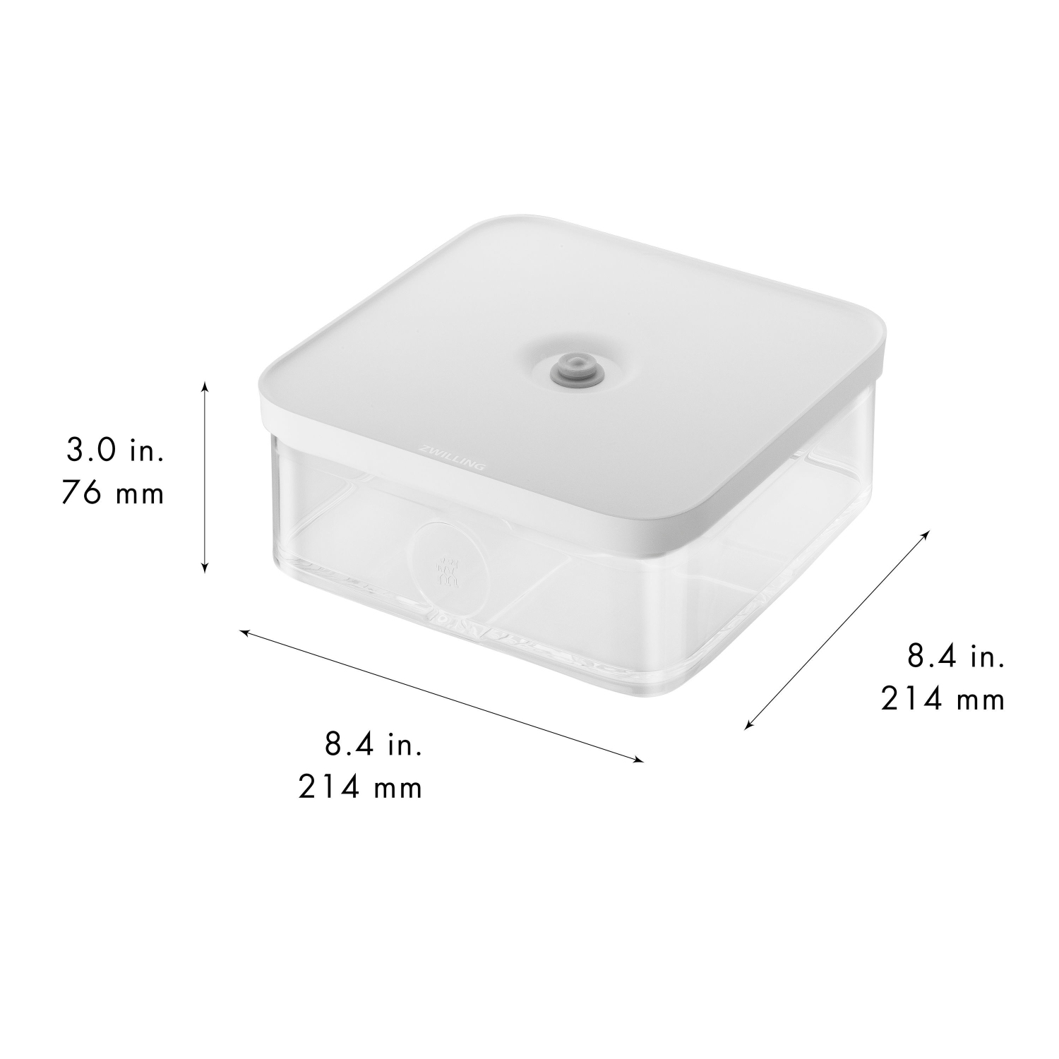 ZWILLING Fresh & Save CUBE Cube Box L / 21 cm, Transparent-White
