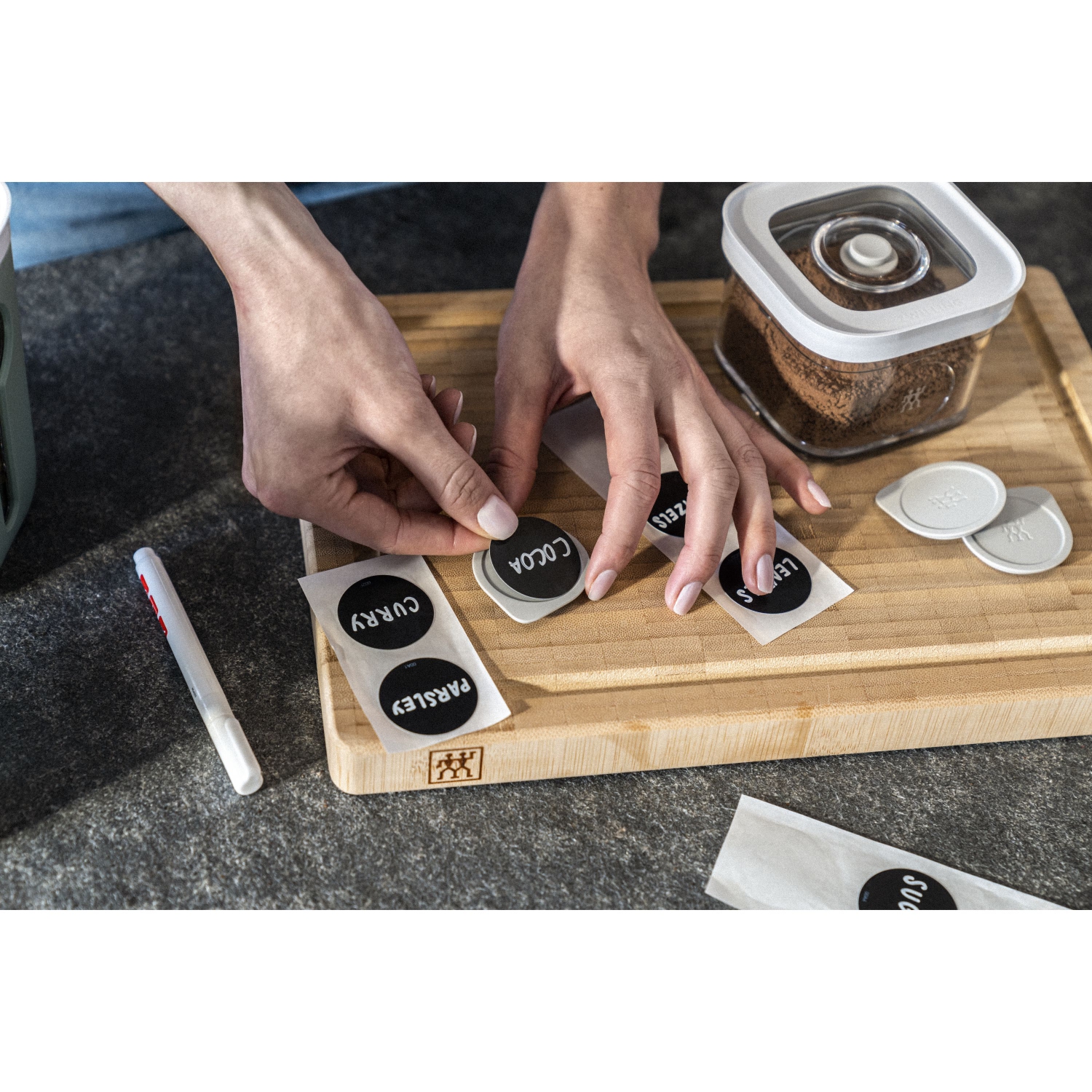 ZWILLING – Ensemble de positionneurs d'étiquettes Fresh & Save CUBE, 3 pièces, gris