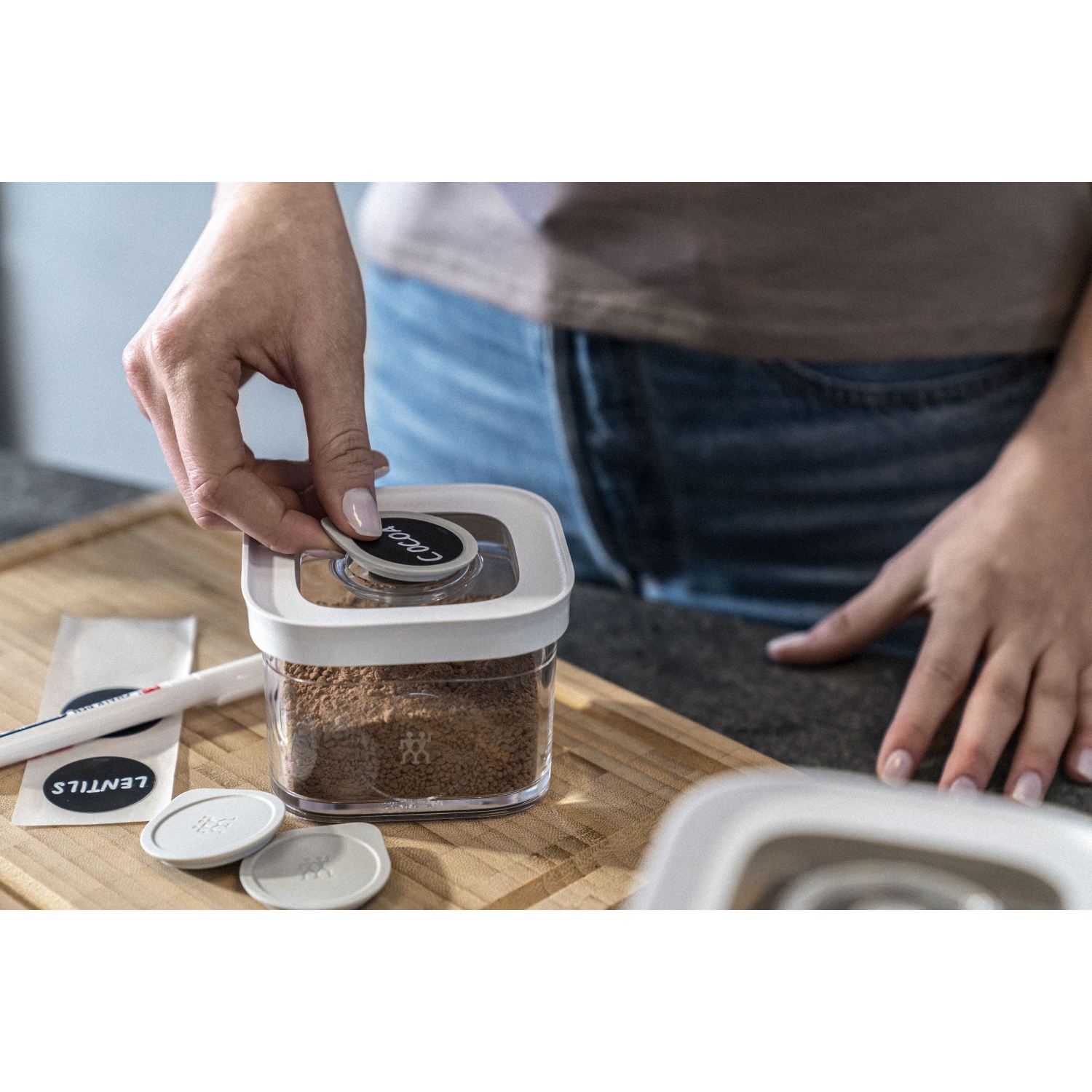 ZWILLING – Ensemble de positionneurs d'étiquettes Fresh & Save CUBE, 3 pièces, gris