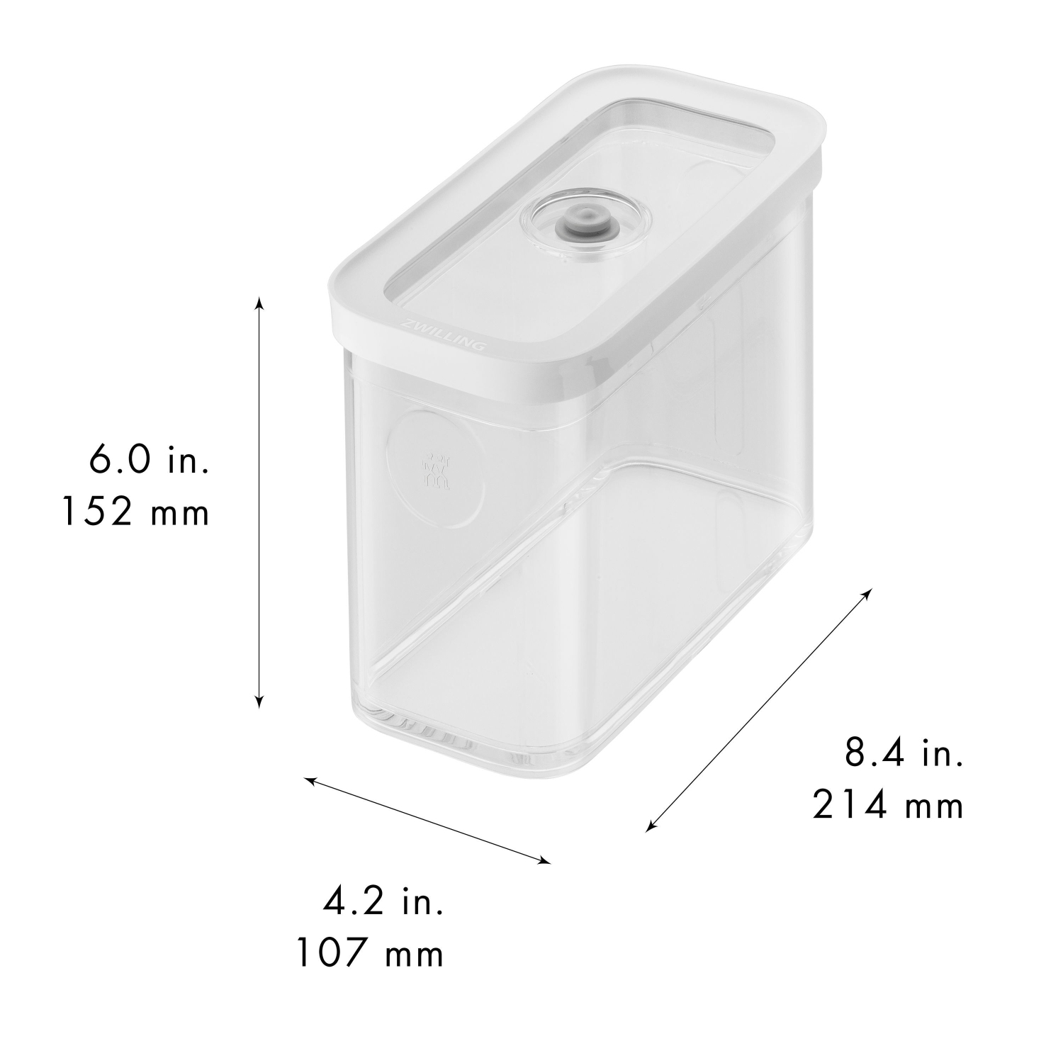 ZWILLING Fresh & Save CUBE Cube Box 2M / 21 cm, Transparent-White
