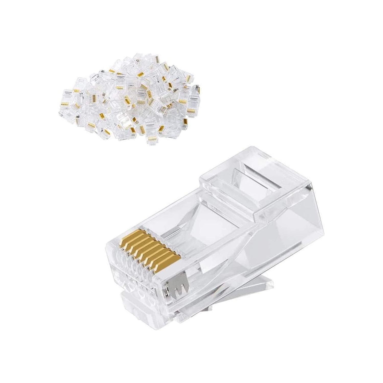 Paquet de 200 connecteurs Cat6 RJ45, Cat6 connecteurs, Cat6 / Cat5e RJ45, connecteurs à sertir pour câble Ethernet UTP