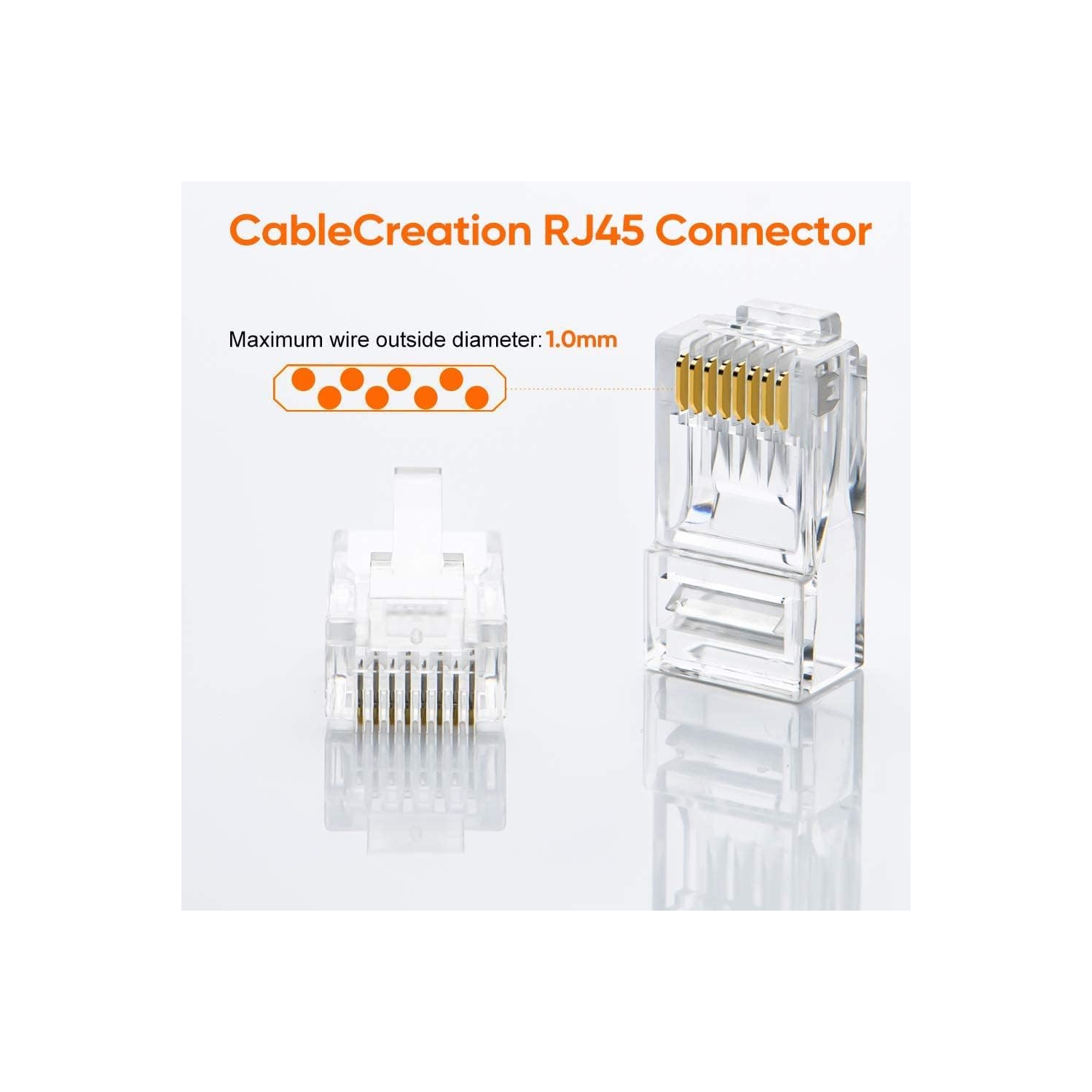 Paquet de 200 connecteurs Cat6 RJ45, Cat6 connecteurs, Cat6 / Cat5e RJ45, connecteurs à sertir pour câble Ethernet UTP