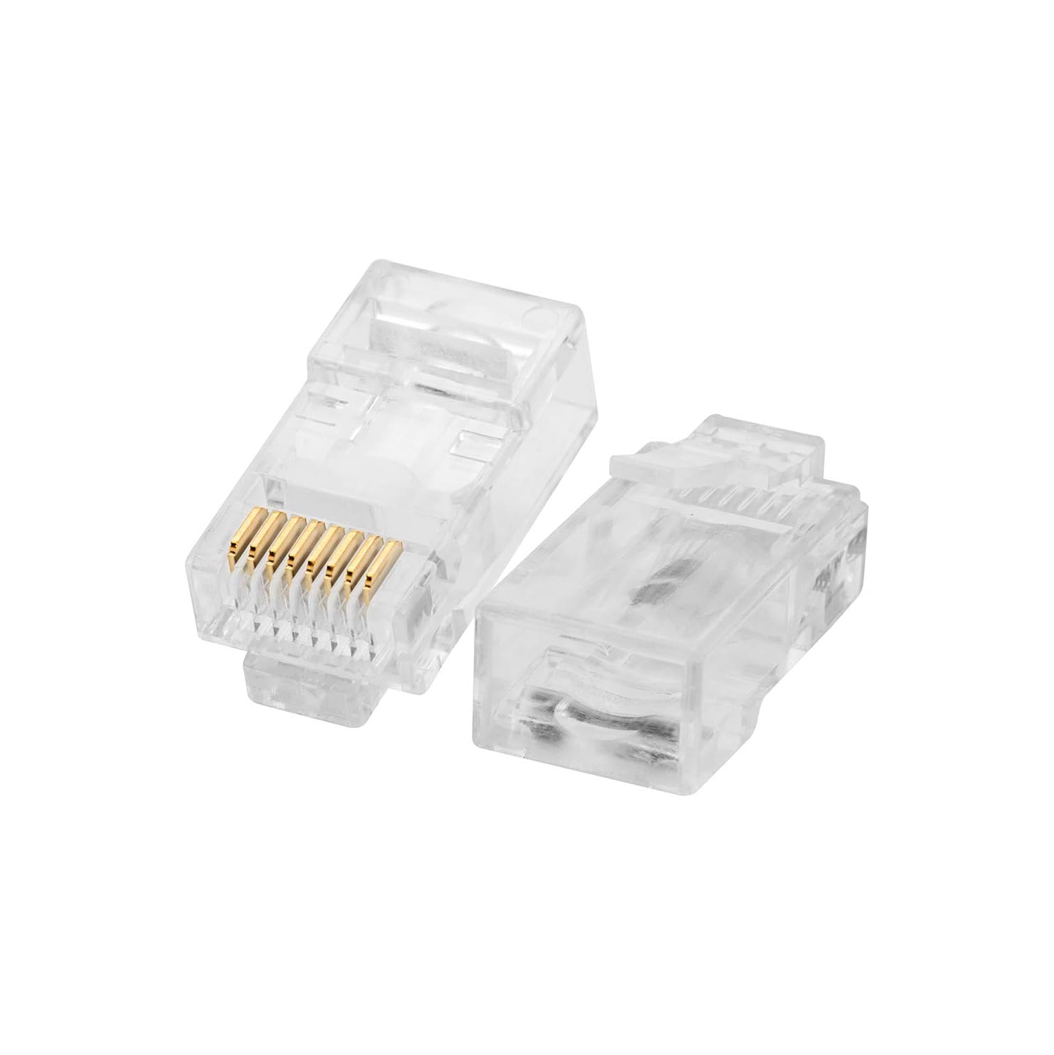 Connecteur Ethernet CAT6 à connecteur RJ45 connecteurs passe-fil à travers le câble réseau plaqué or 100pcs mm option : 50pcs/boîte, 100pcs/boîte