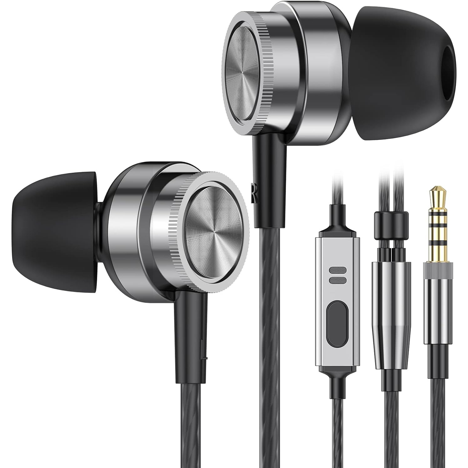 Wired Earbuds, in-Ear Headphones with Microphone, Earphones with HiFi Stereo, Noise Isolating, Lightweight Earbuds